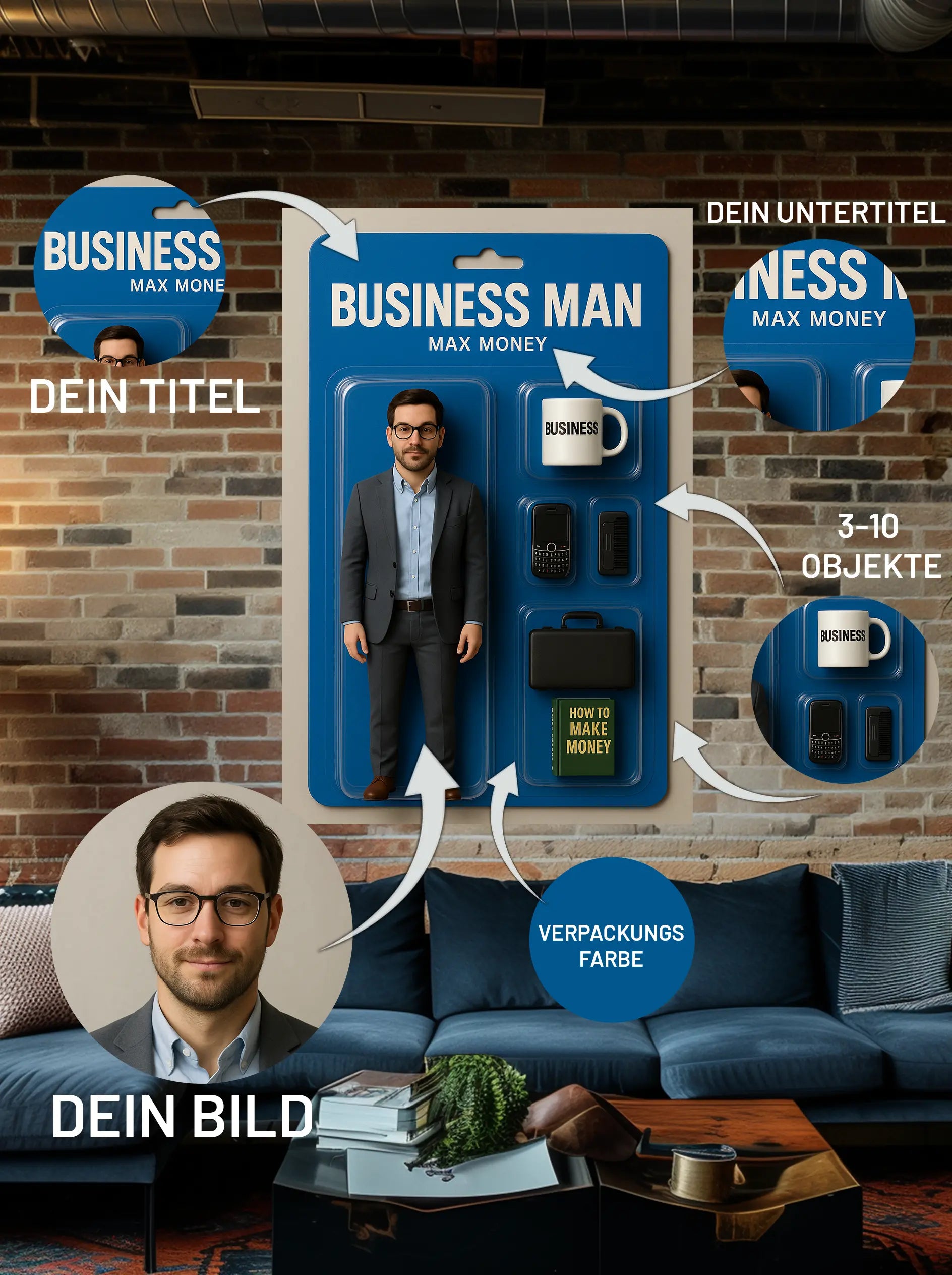 Dein Mini-Me als Actionfigur – Personalisiertes Wandbild