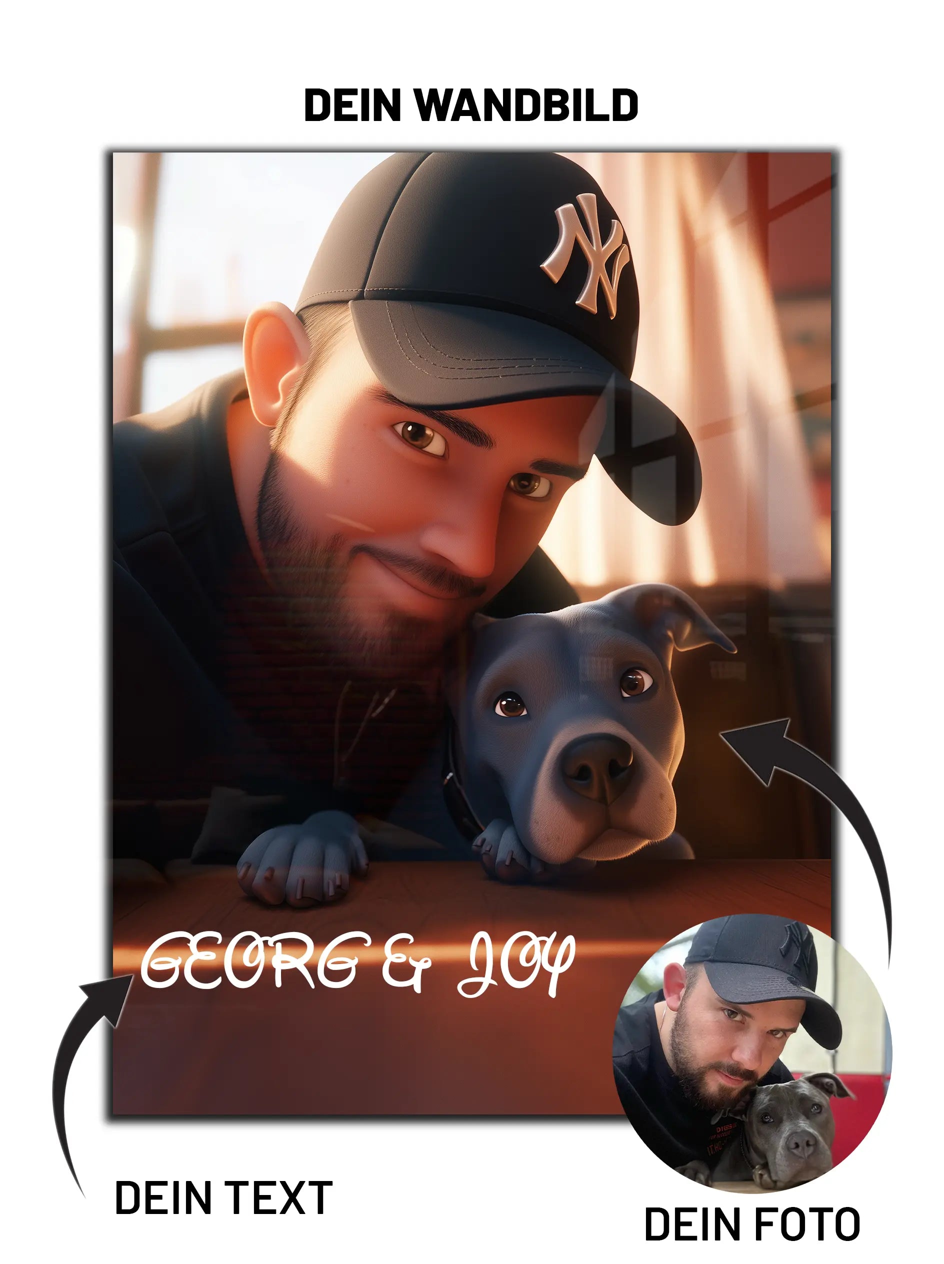 Dein personalisiertes Cartoon-Wandbild