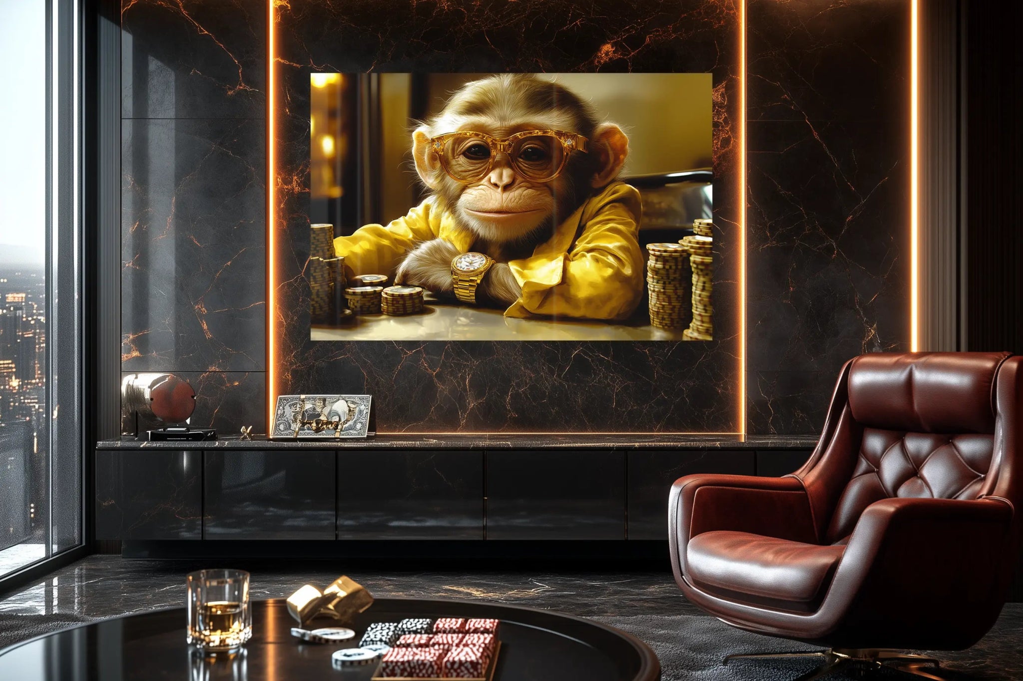 Baby Bluff: Der jüngste Boss am Tisch | Premium Wandbild - Dein Wandbild