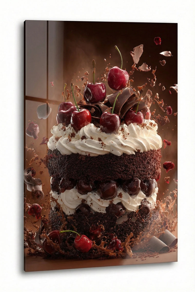 Black Forest Impact – Schwarzwälder Kirsch Torte in Bewegung | Dein Wandbild - Dein Wandbild