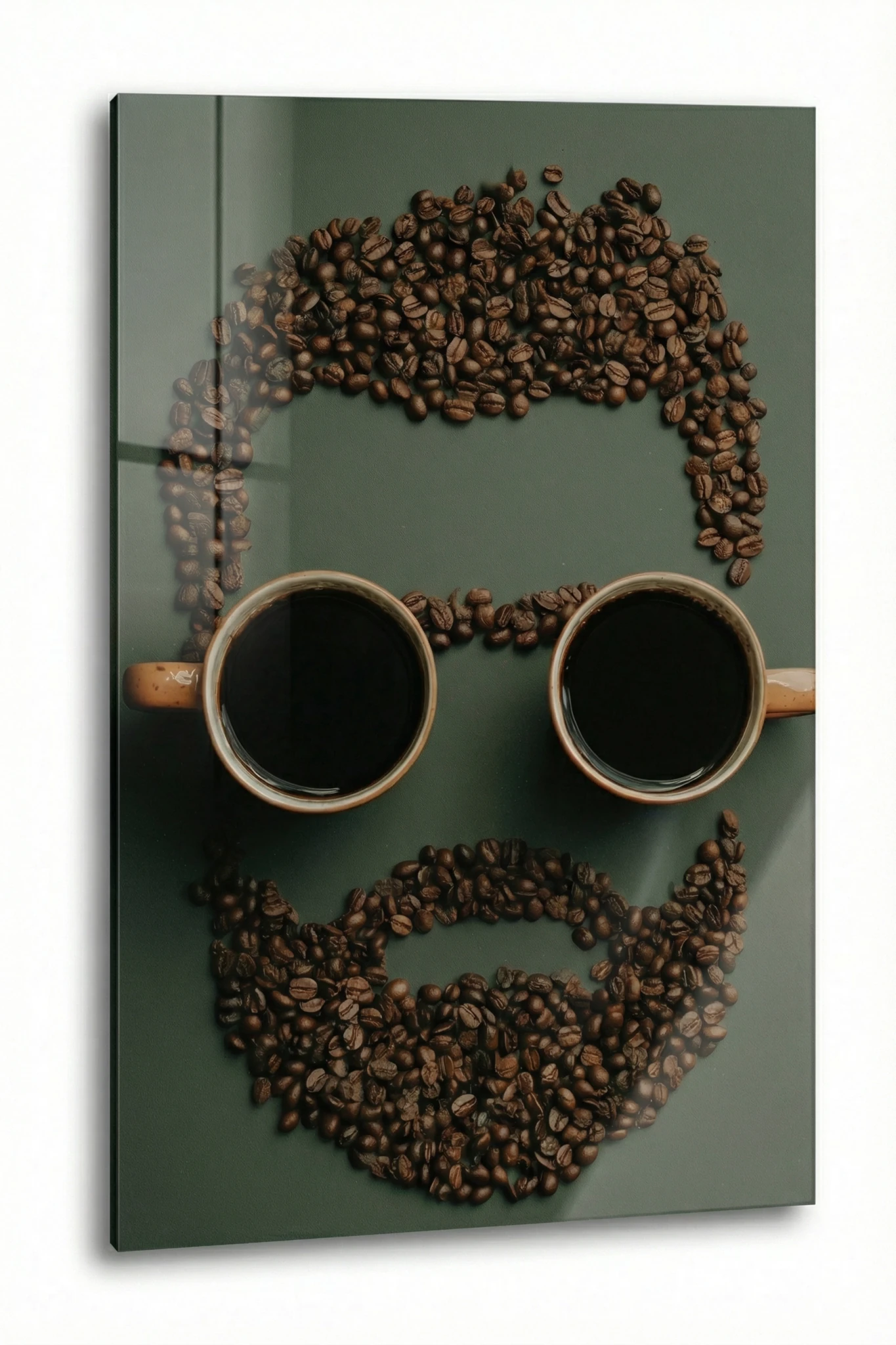 Brewed Identity - Gesicht aus Kaffeebohnen Dein Wandbild - Dein Wandbild