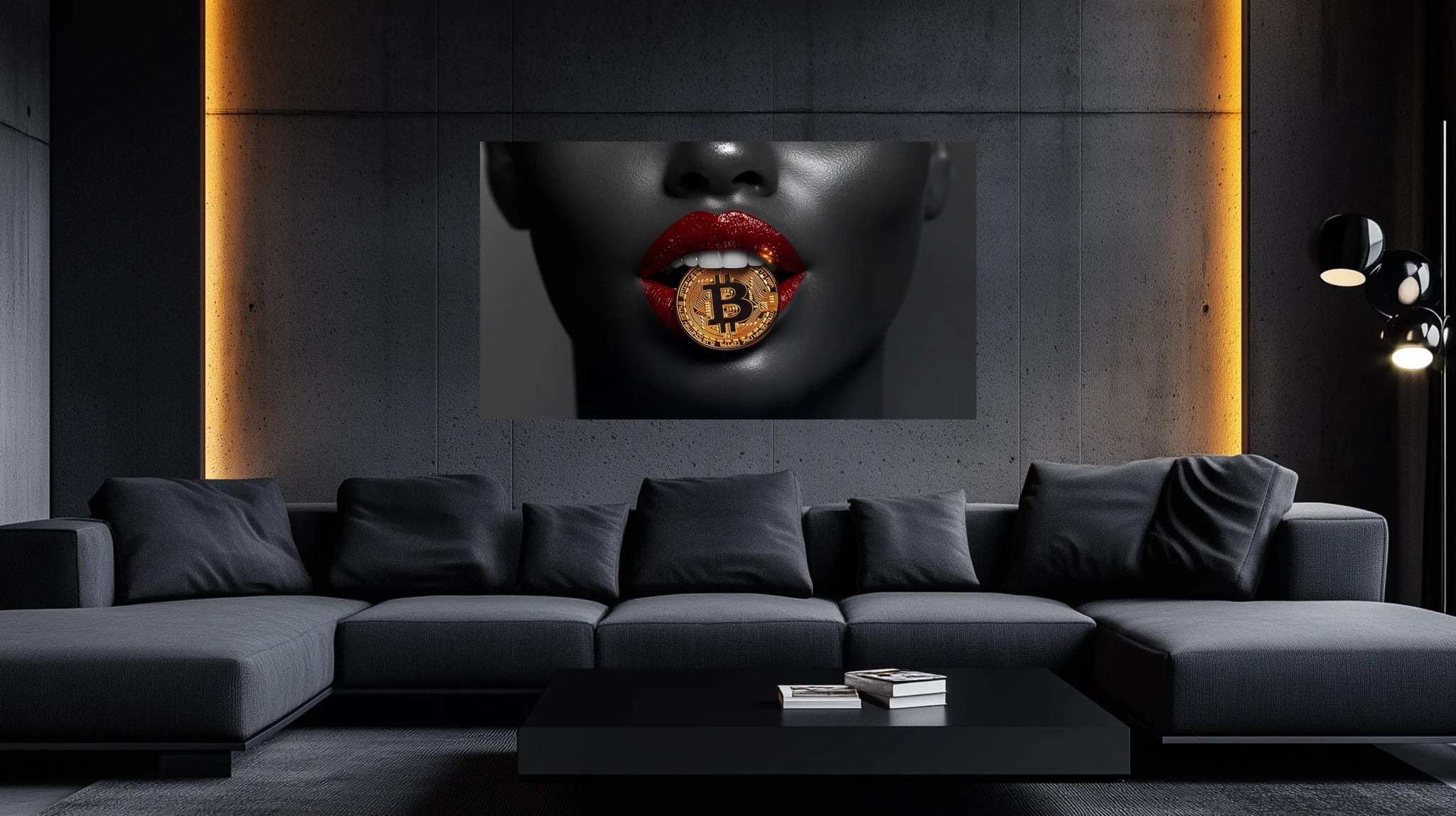 Crypto Passion – Edles Bitcoin Kunstwerk in Goldoptik als stilvoller Kunstdruck | Dein Wandbild - Dein Wandbild