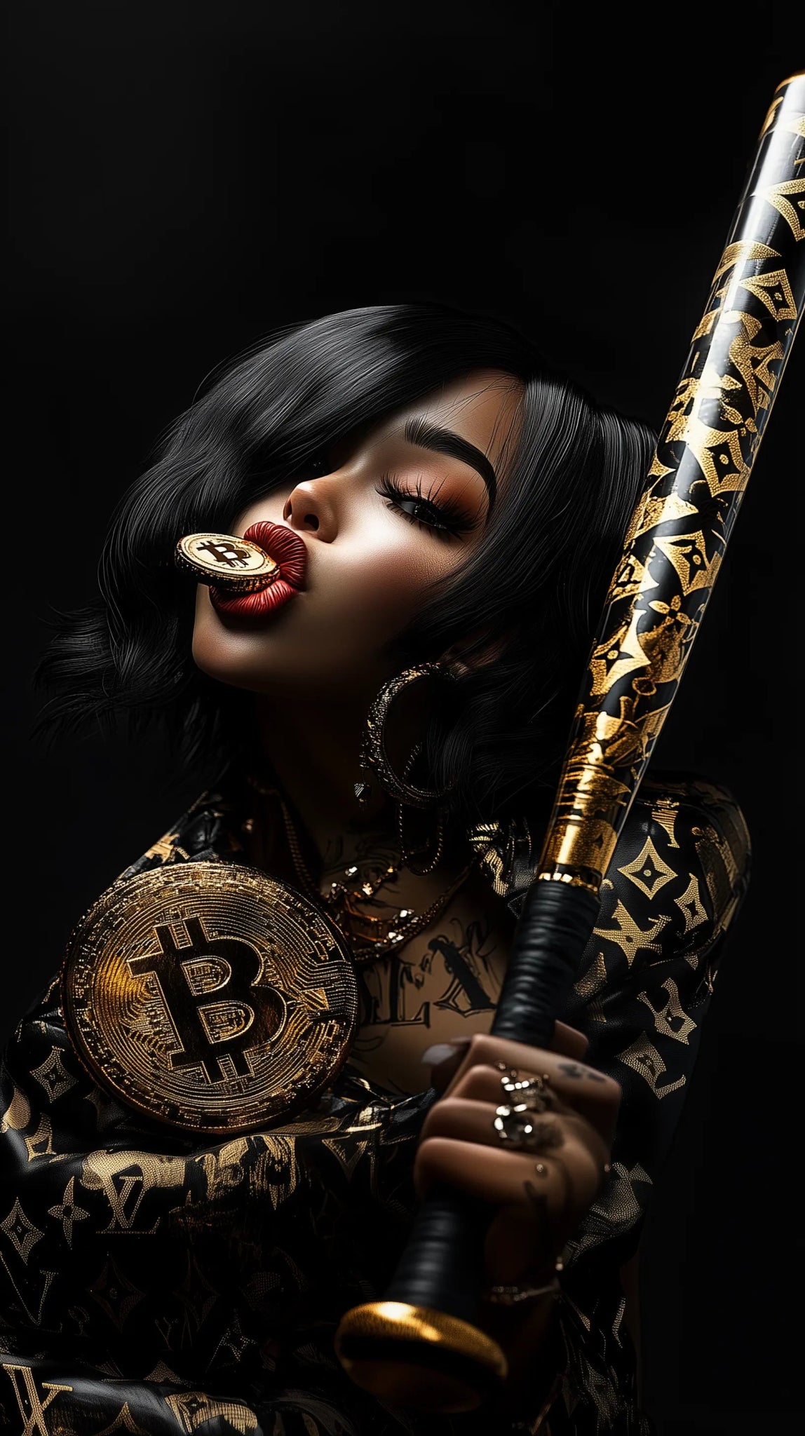 Crypto Queen – Digitale Dominanz & Stil als luxuriöser Kunstdruck | Dein Wandbild - Dein Wandbild