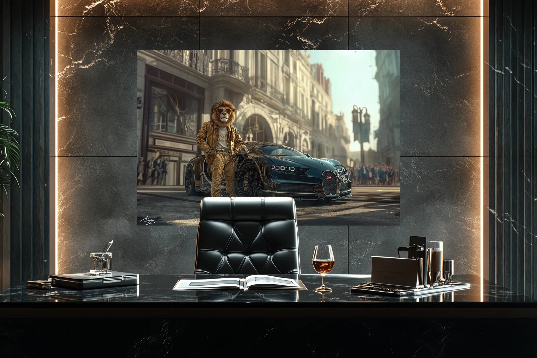 Der Goldene Visionär – Stil, Reichtum und unangefochtene Präsenz – Premium Wandbild - Dein Wandbild