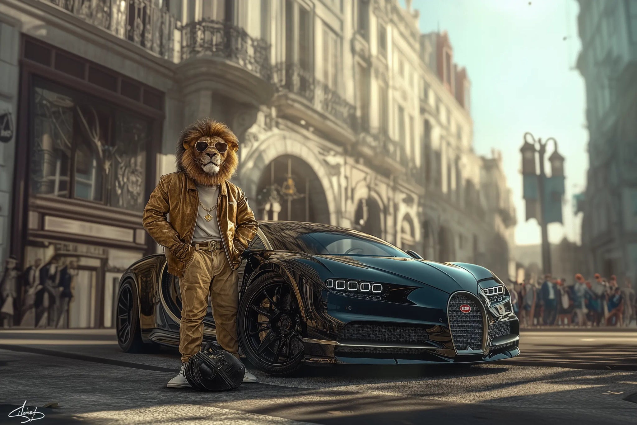 Der Goldene Visionär – Stil, Reichtum und unangefochtene Präsenz – Premium Wandbild - Dein Wandbild