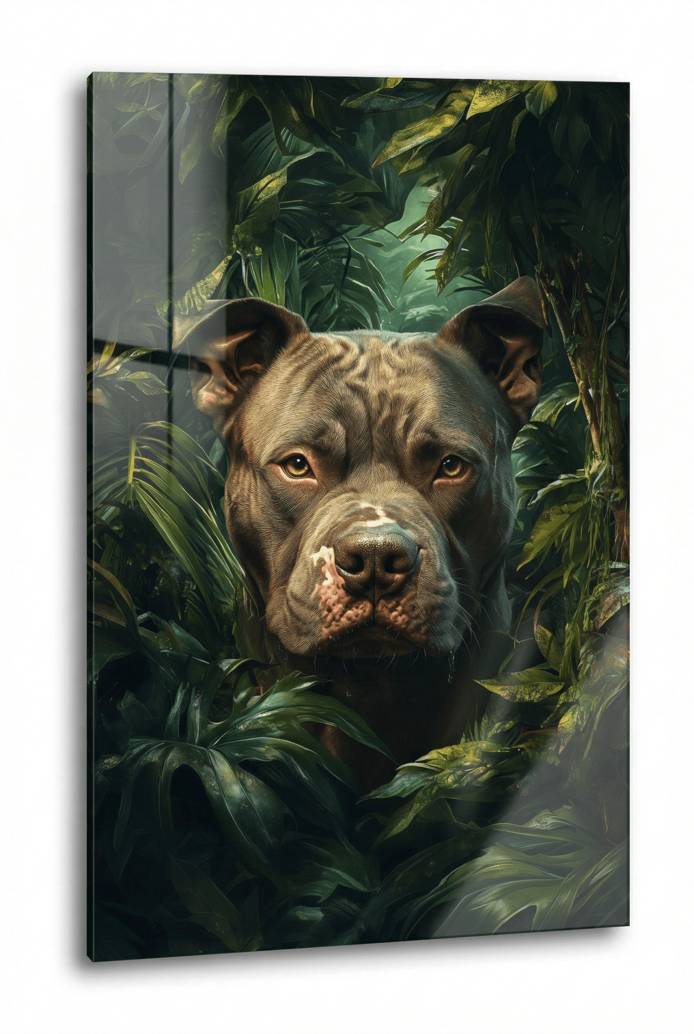 Der Hüter des Dschungels – Pitbull in wilder Natur | Dein Wandbild - Dein Wandbild