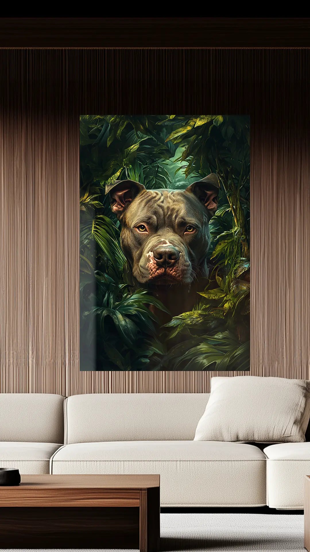 Der Hüter des Dschungels – Pitbull in wilder Natur | Dein Wandbild - Dein Wandbild