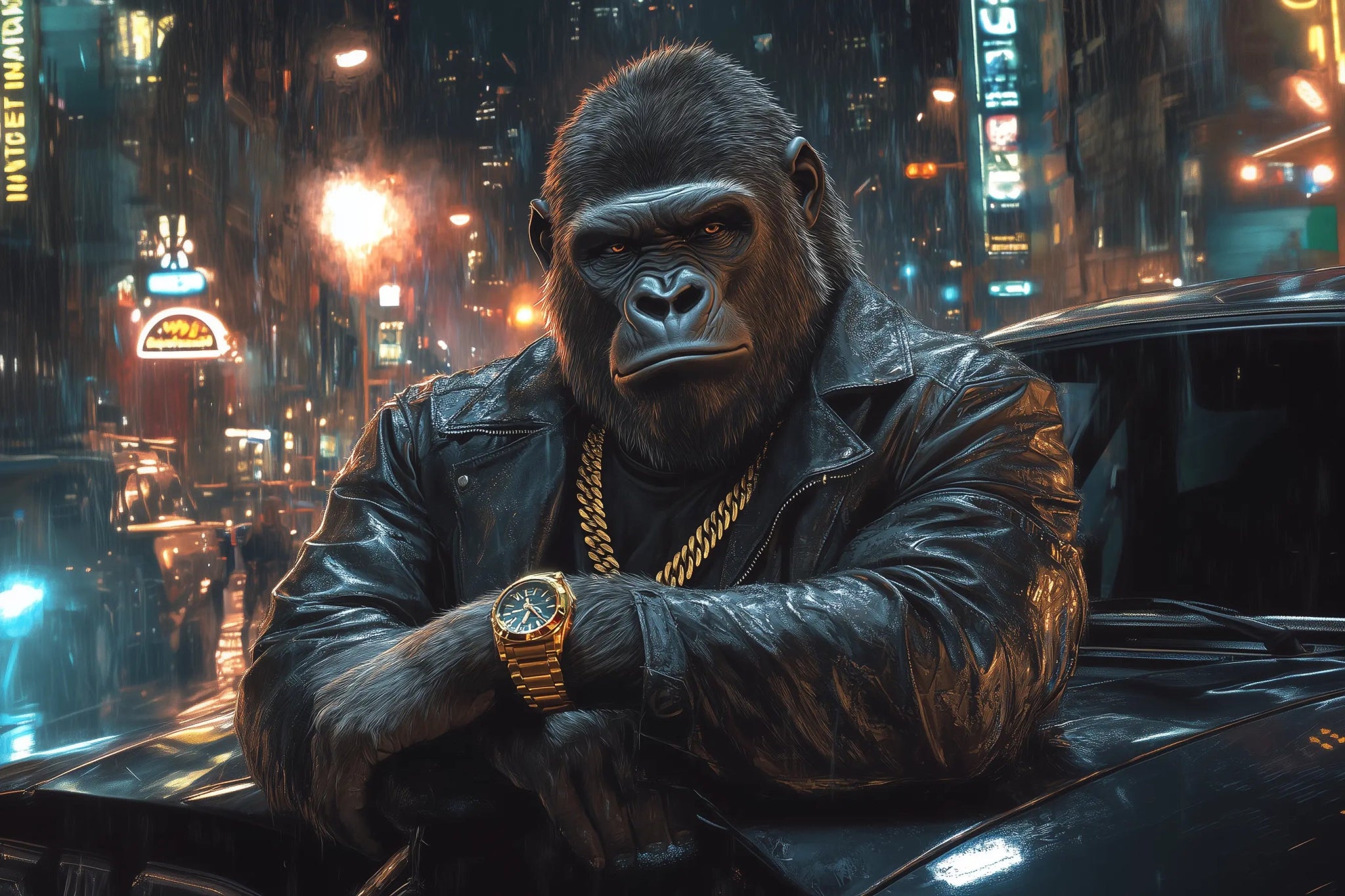 Der König der Nacht – Stil, Macht und unangefochtener Respekt | Premium Wandbild - Dein Wandbild