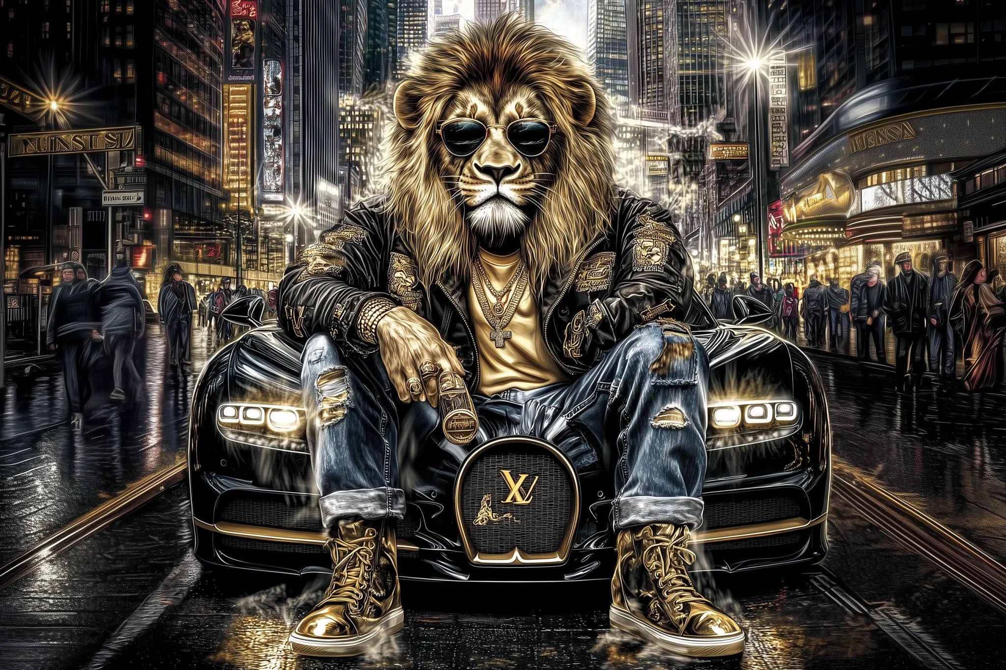 Der König von New York – Unaufhaltsamer Stil, Reichtum und Straßenlegende – Premium Wandbild - Dein Wandbild