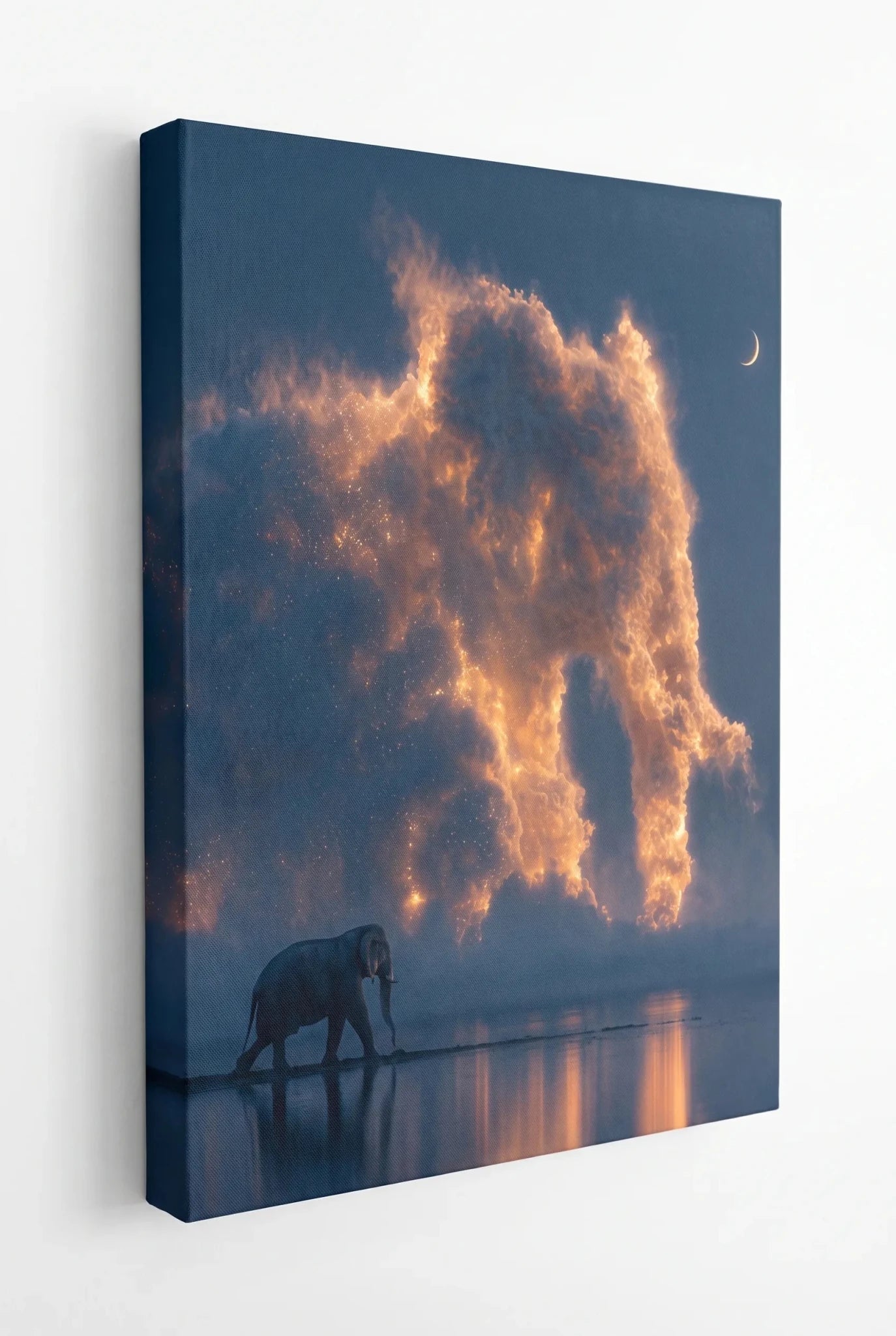 Elefant Wolkenschatten Mondnacht Fine Art Wandbild - Dein Wandbild