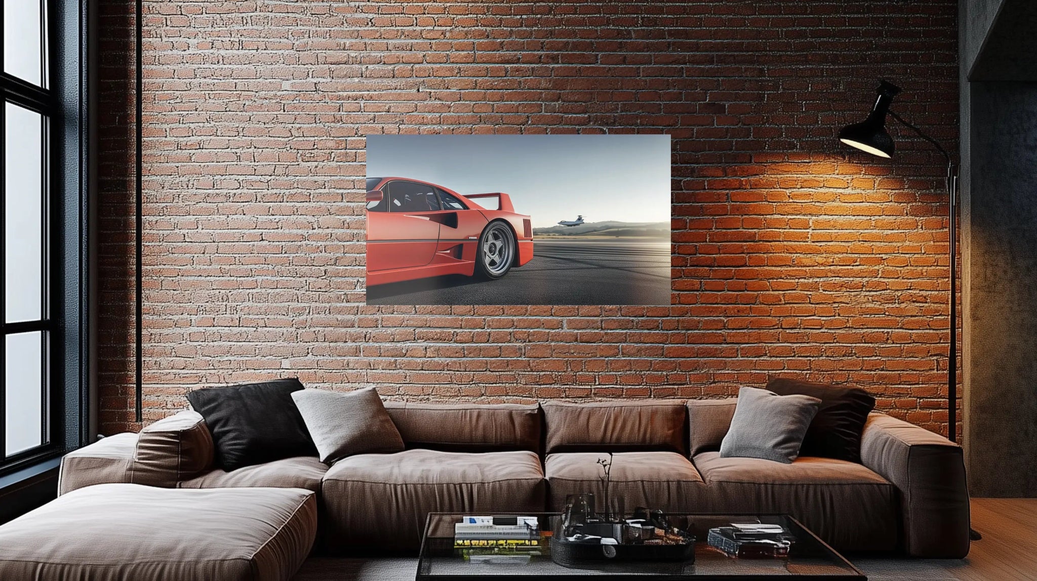F40 Jetset – Ikonischer Ferrari mit Stil & Speed als exklusives Automotivbild | Dein Wandbild - Dein Wandbild