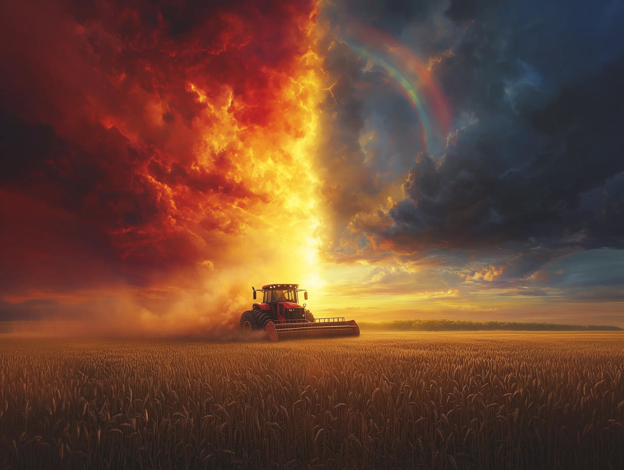 Feld der Entscheidung – Zwischen Sturm und Licht - Dein Wandbild
