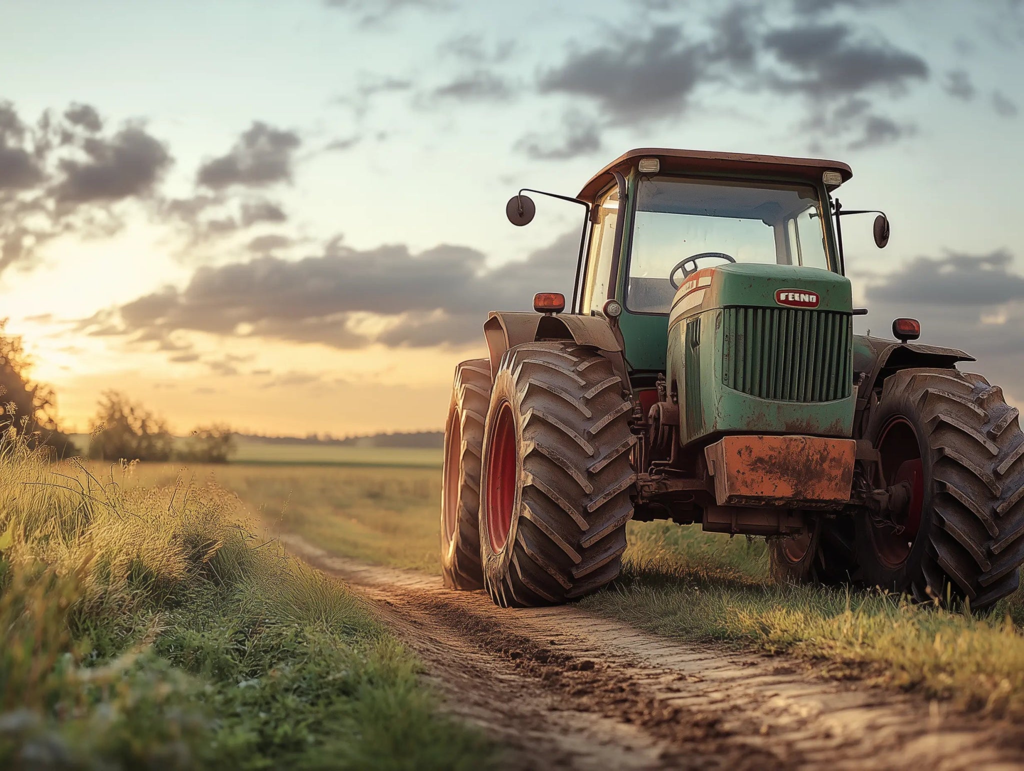 Fendt Farmer 3 – Traktorlegende im Sonnenuntergang - Dein Wandbild
