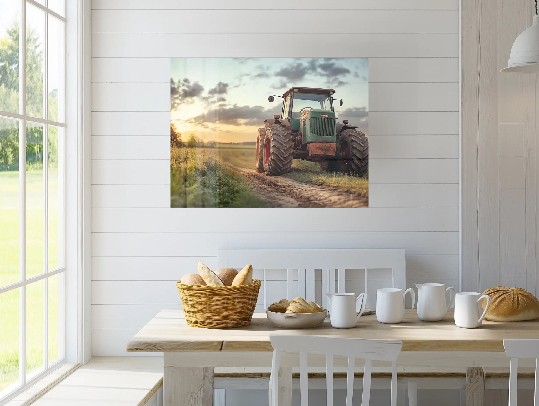 Fendt Farmer 3 – Traktorlegende im Sonnenuntergang - Dein Wandbild