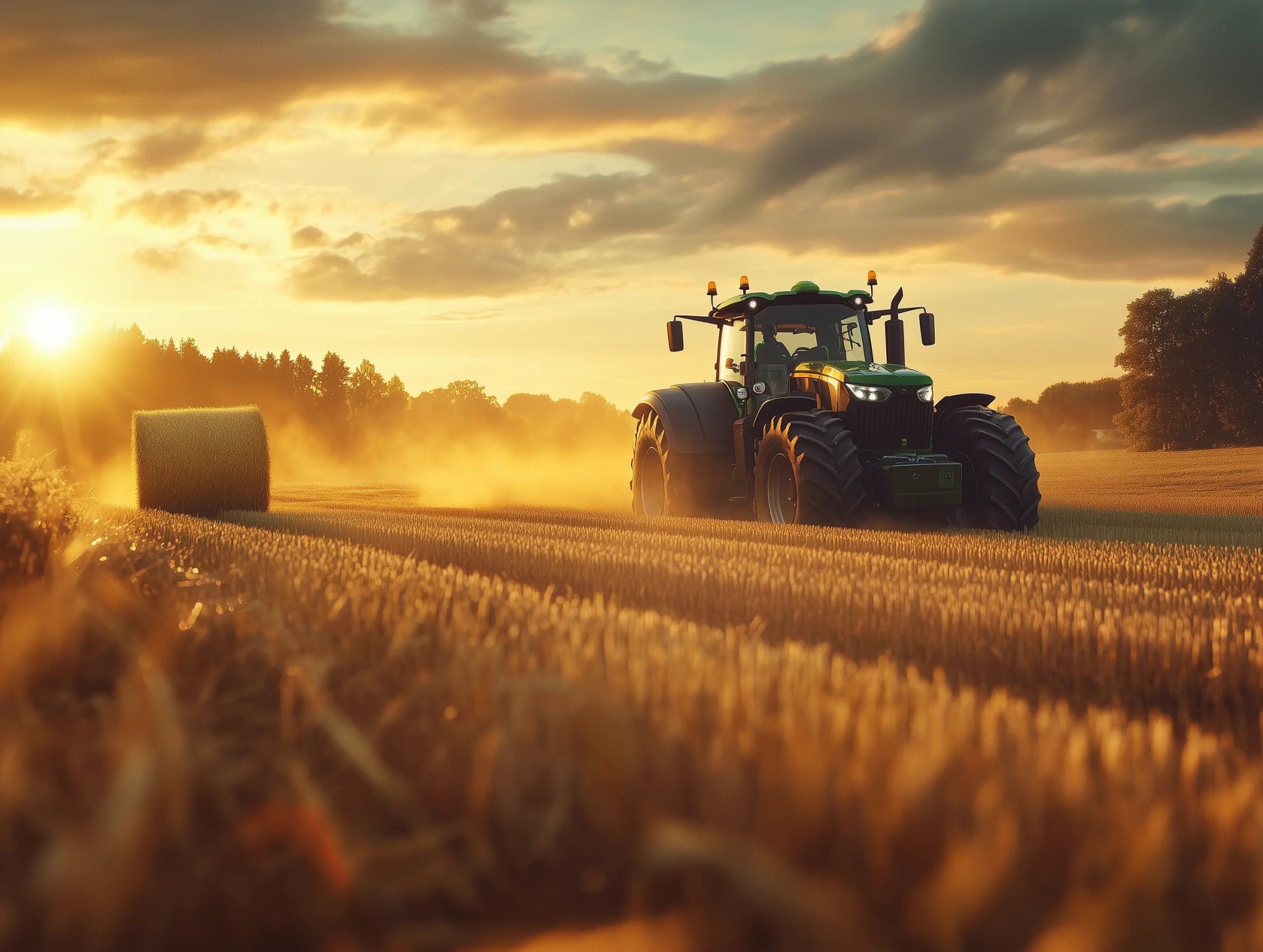 Fendt Goldline – Kraft im Abendlicht - Dein Wandbild