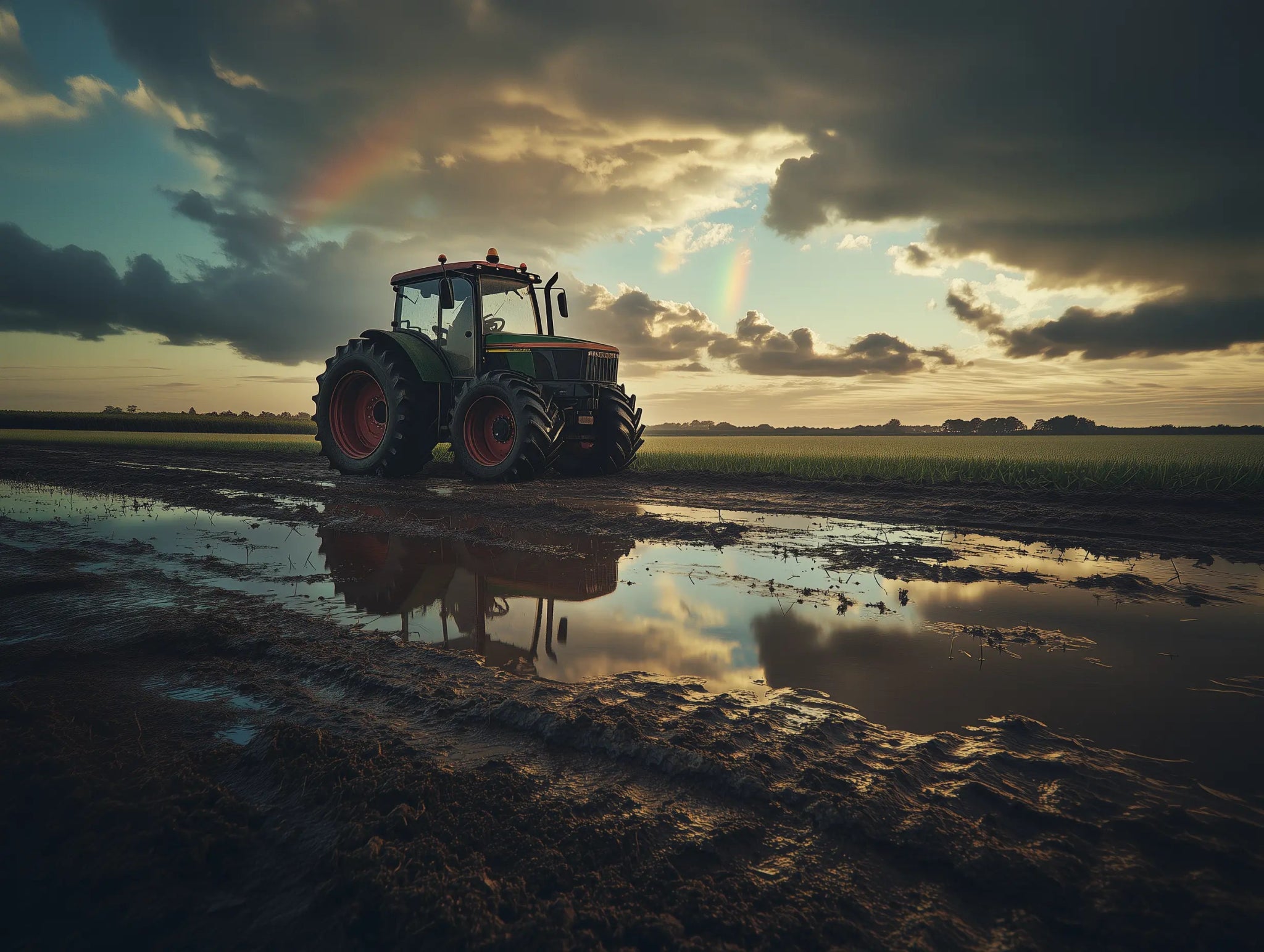 Fendt Regenpause – Zwischen Himmel und Acker - Dein Wandbild