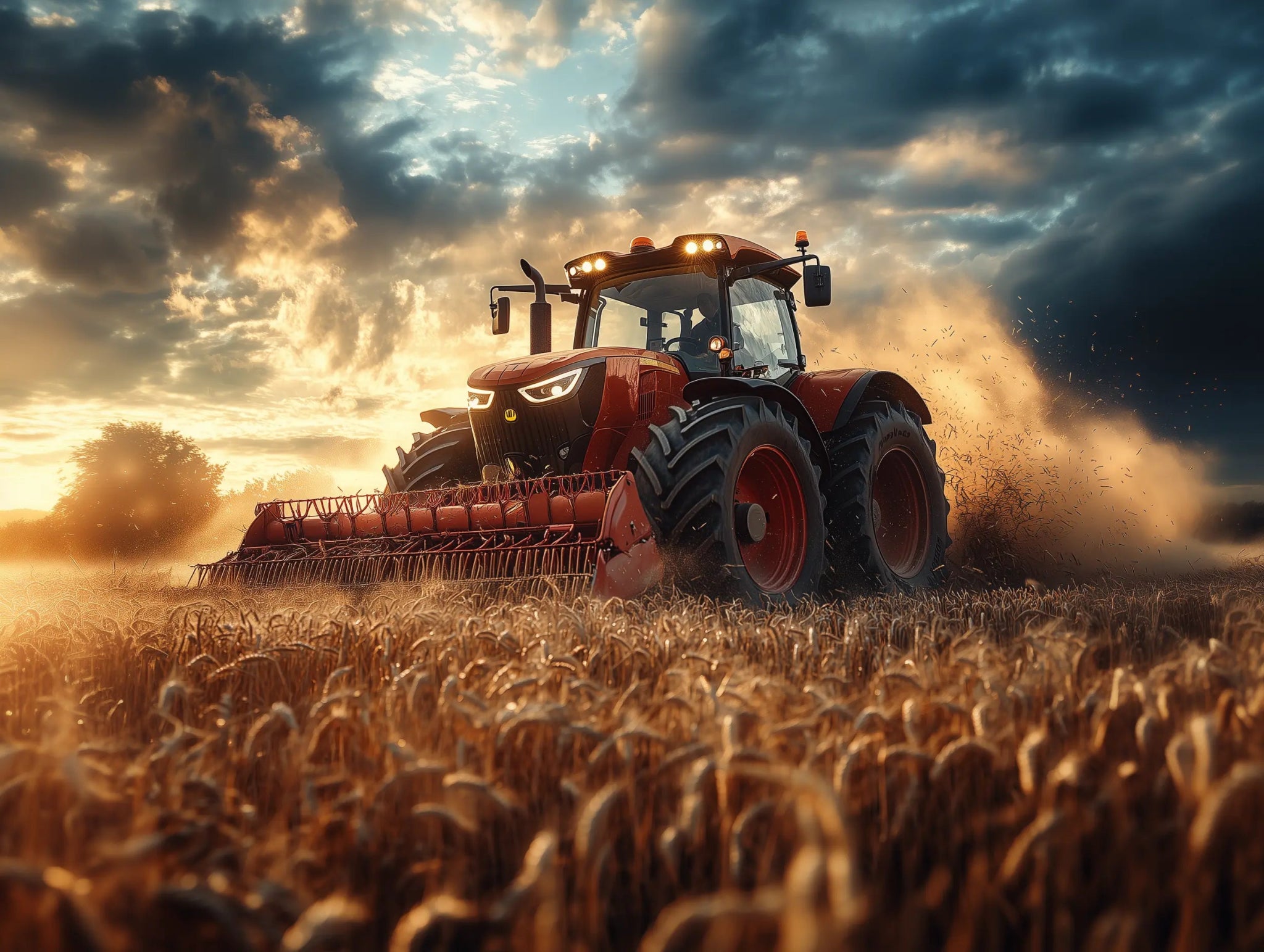 Fendt Thunderstorm – Ernte im Sturmlicht - Dein Wandbild
