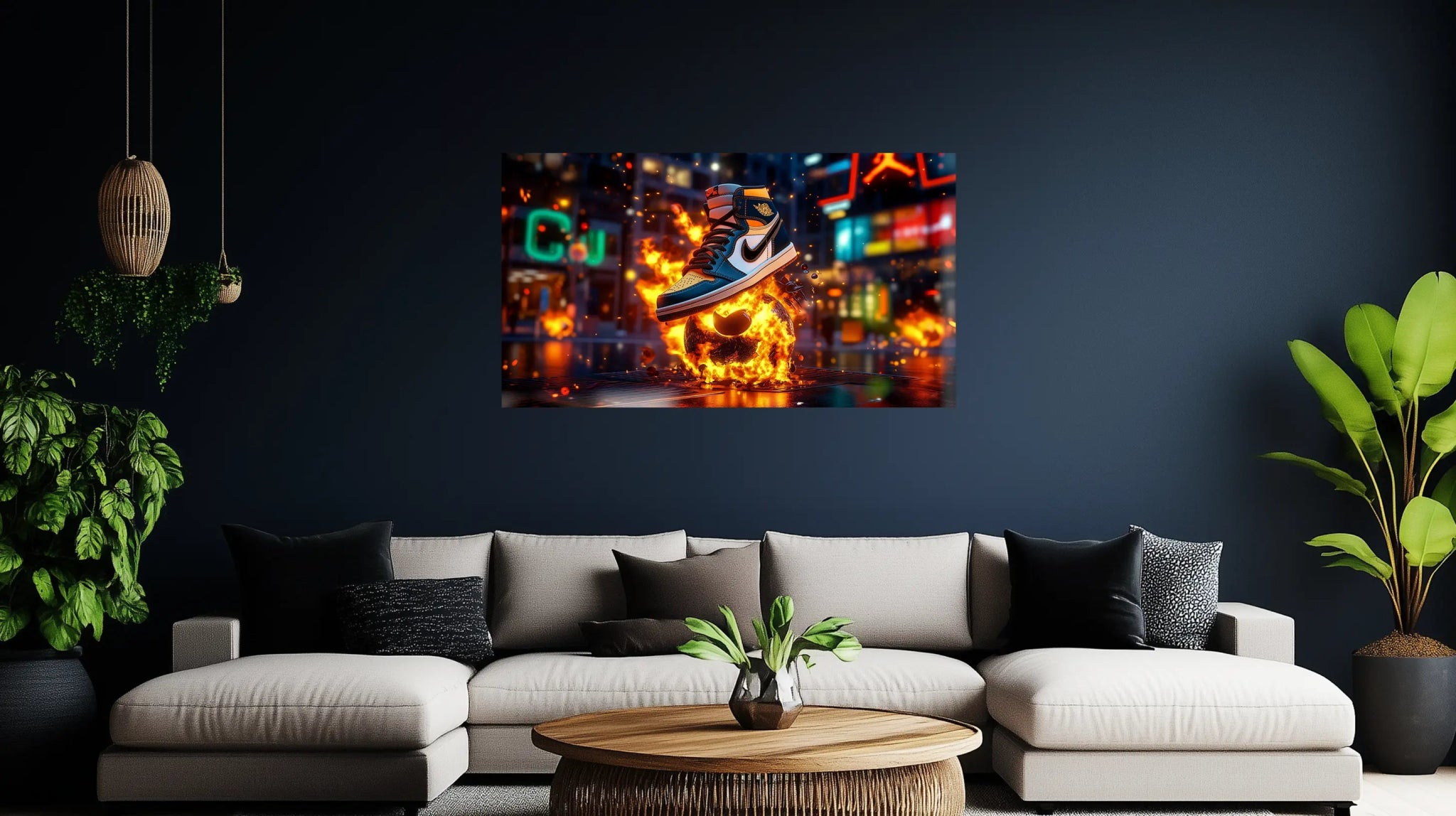 Fire Kicks – Brennender Sneaker - Style als explosiver Kunstdruck | Dein Wandbild - Dein Wandbild