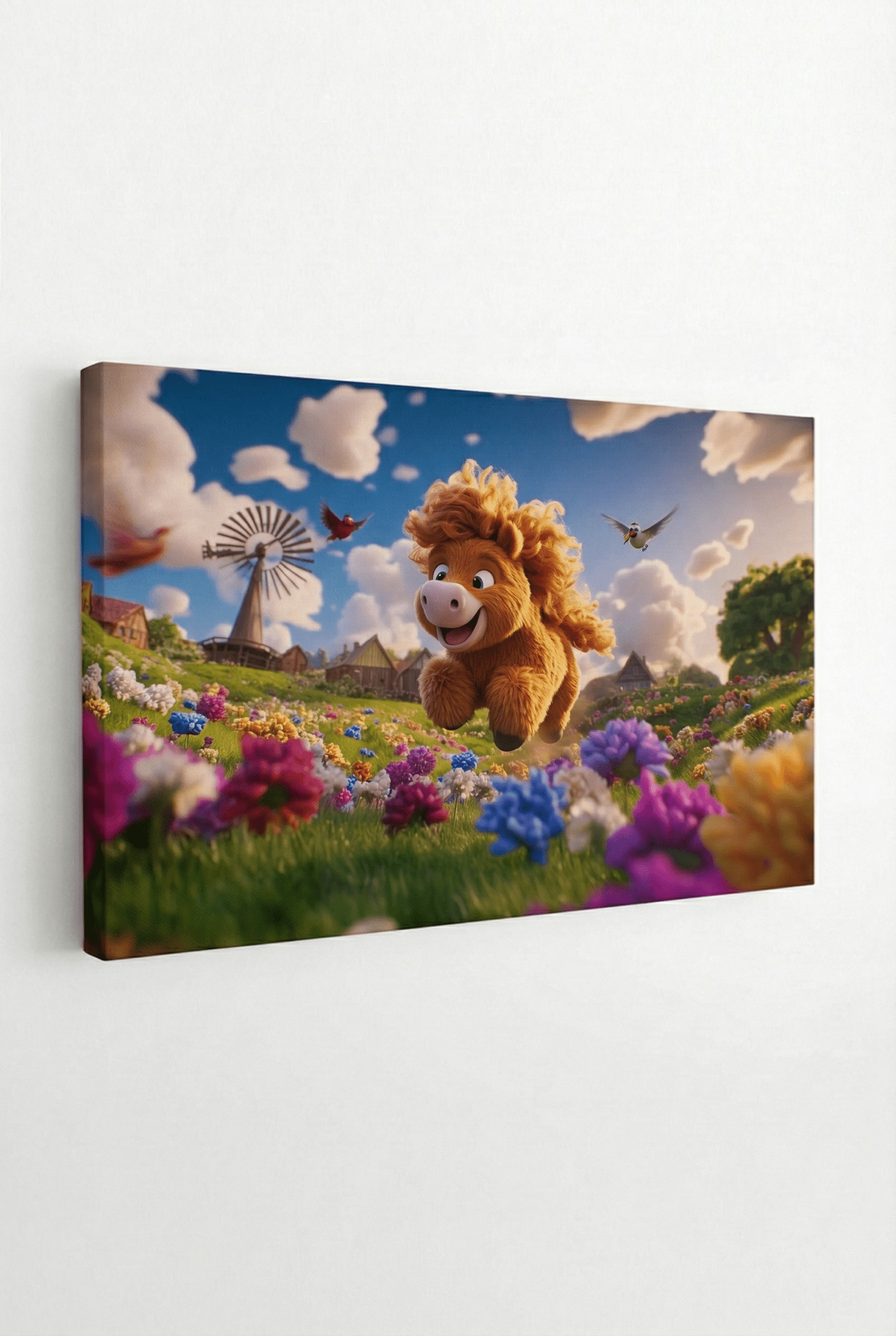 Fröhlicher Galopp – Verspieltes Pferdebild mit Shetland - Pony | Dein Wandbild - Dein Wandbild