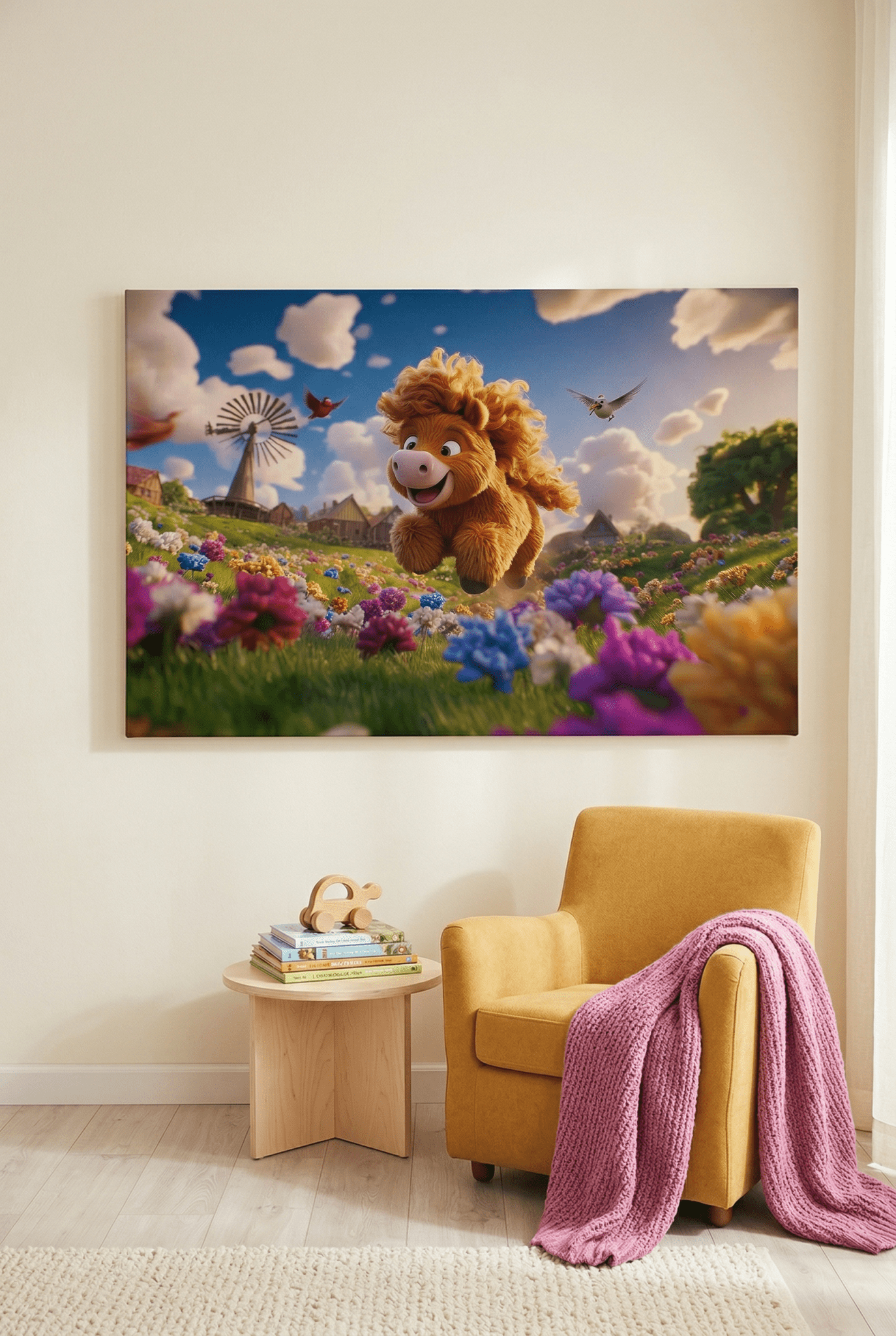 Fröhlicher Galopp – Verspieltes Pferdebild mit Shetland - Pony | Dein Wandbild - Dein Wandbild