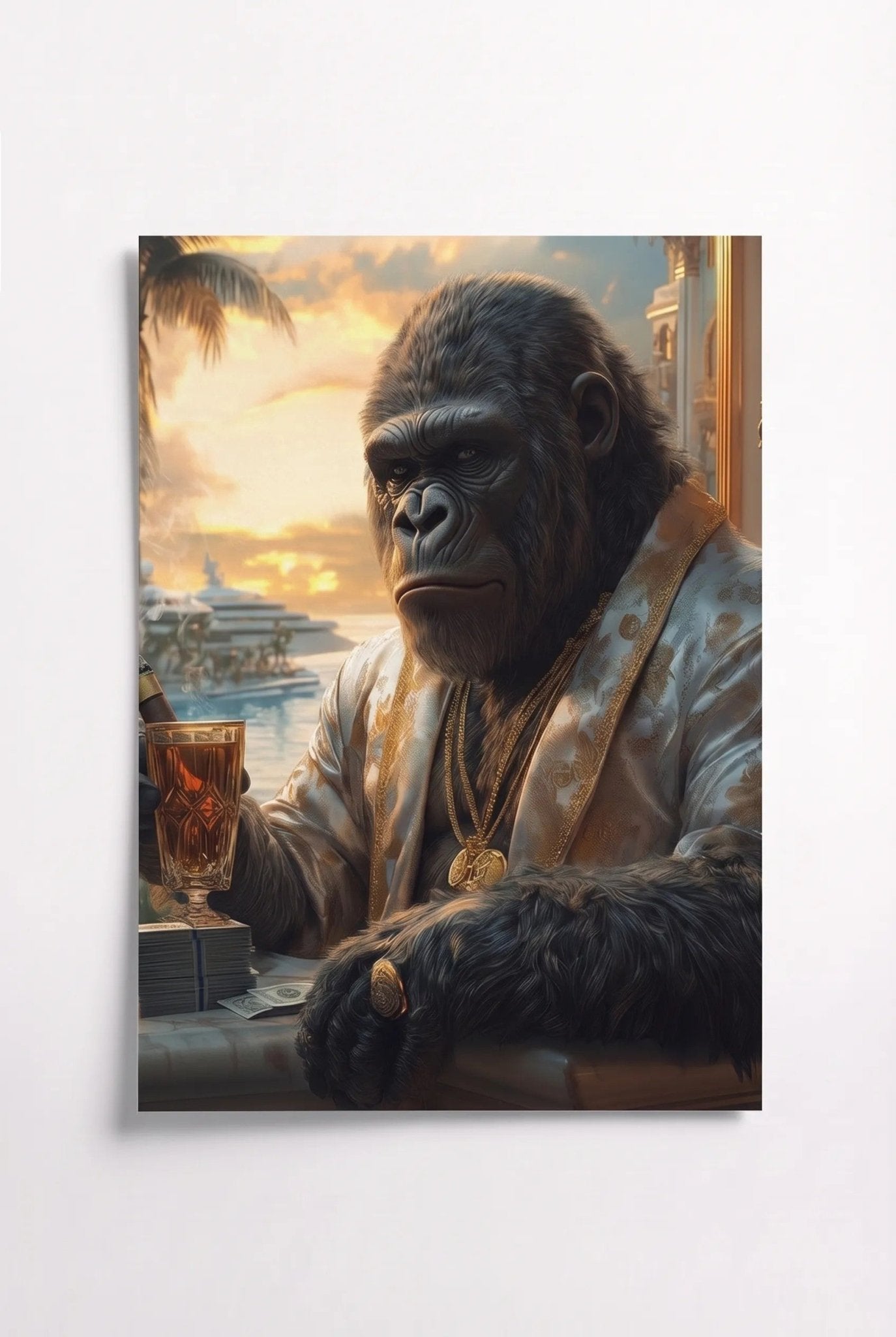 G Gorilla – Geldscheine & Explosion – Nahaufnahme - Dein Wandbild