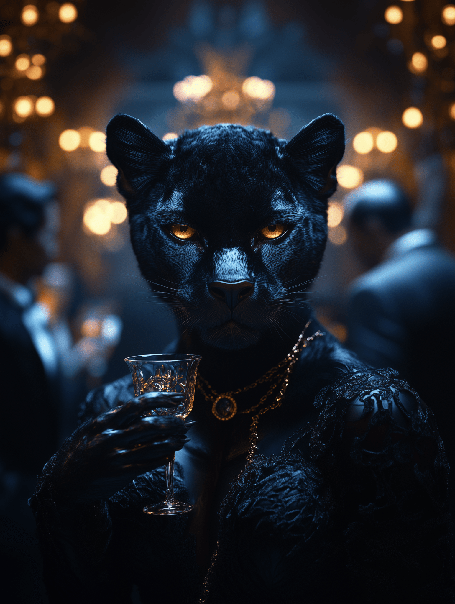 G Panther – Die Königin der Nacht im Black Elegance Look - Dein Wandbild