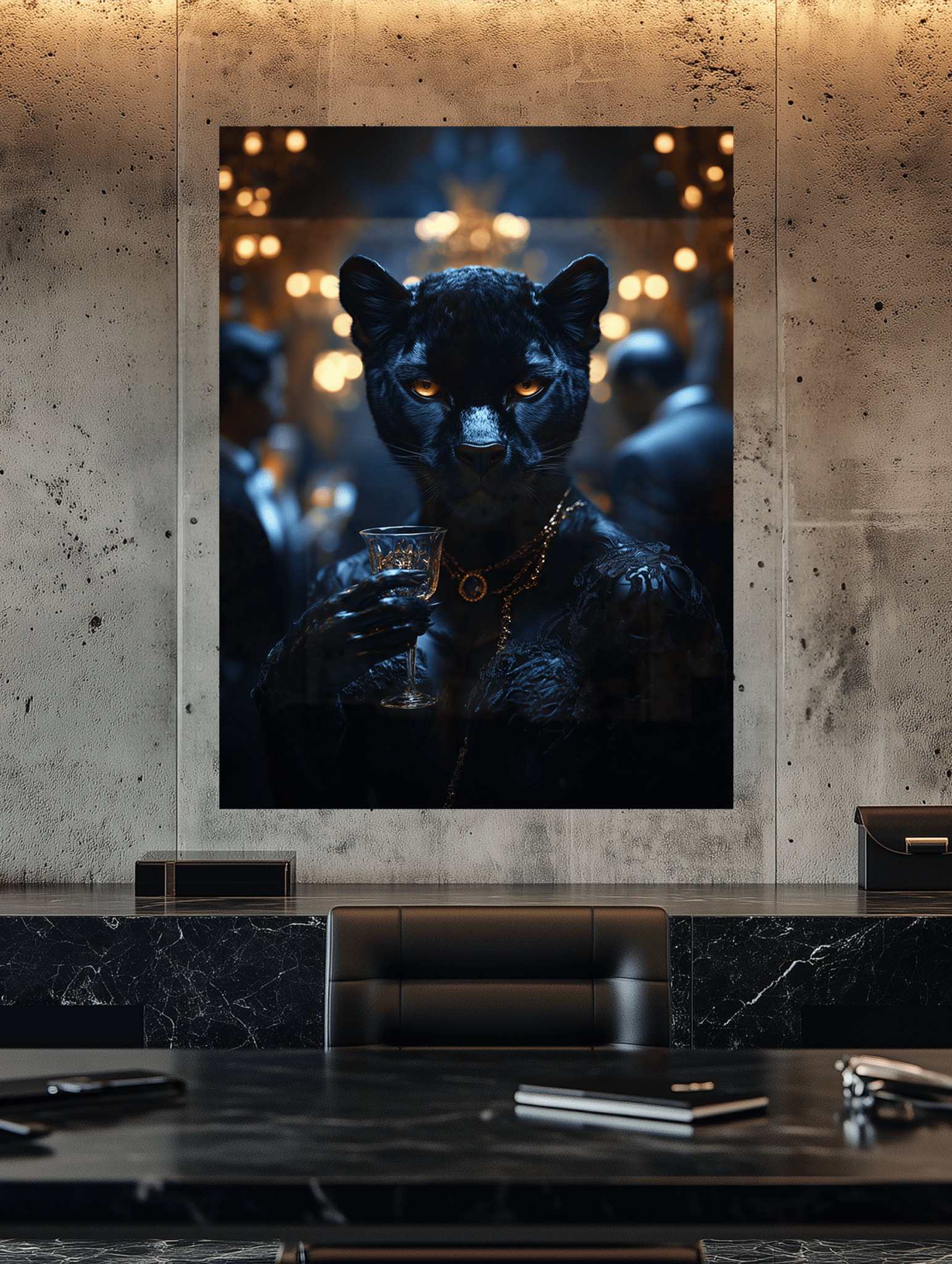 G Panther – Die Königin der Nacht im Black Elegance Look - Dein Wandbild