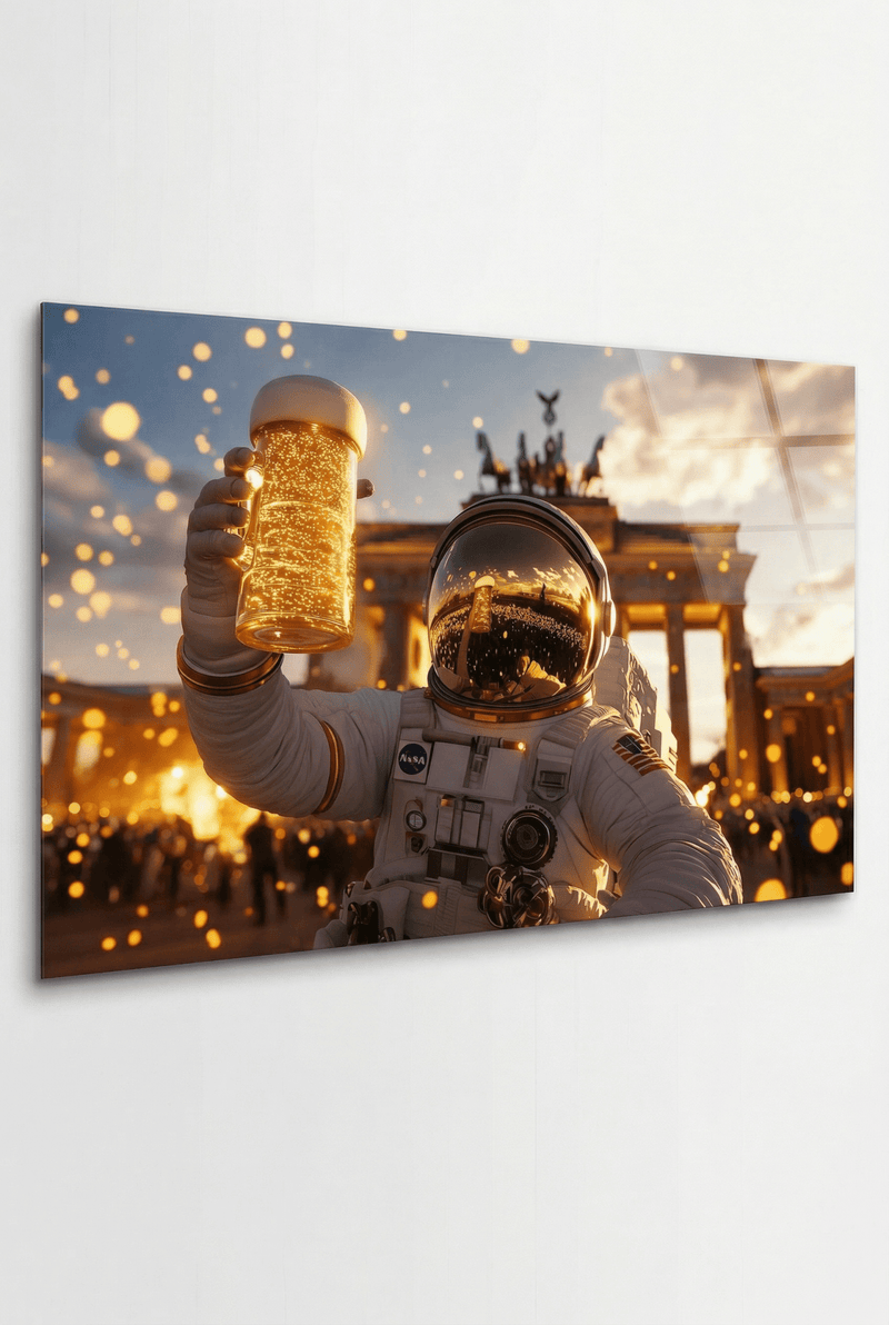 Galaktisches Prost – Kunstdruck mit Sci - Fi - Vibes am Brandenburger Tor | Dein Wandbild - Dein Wandbild