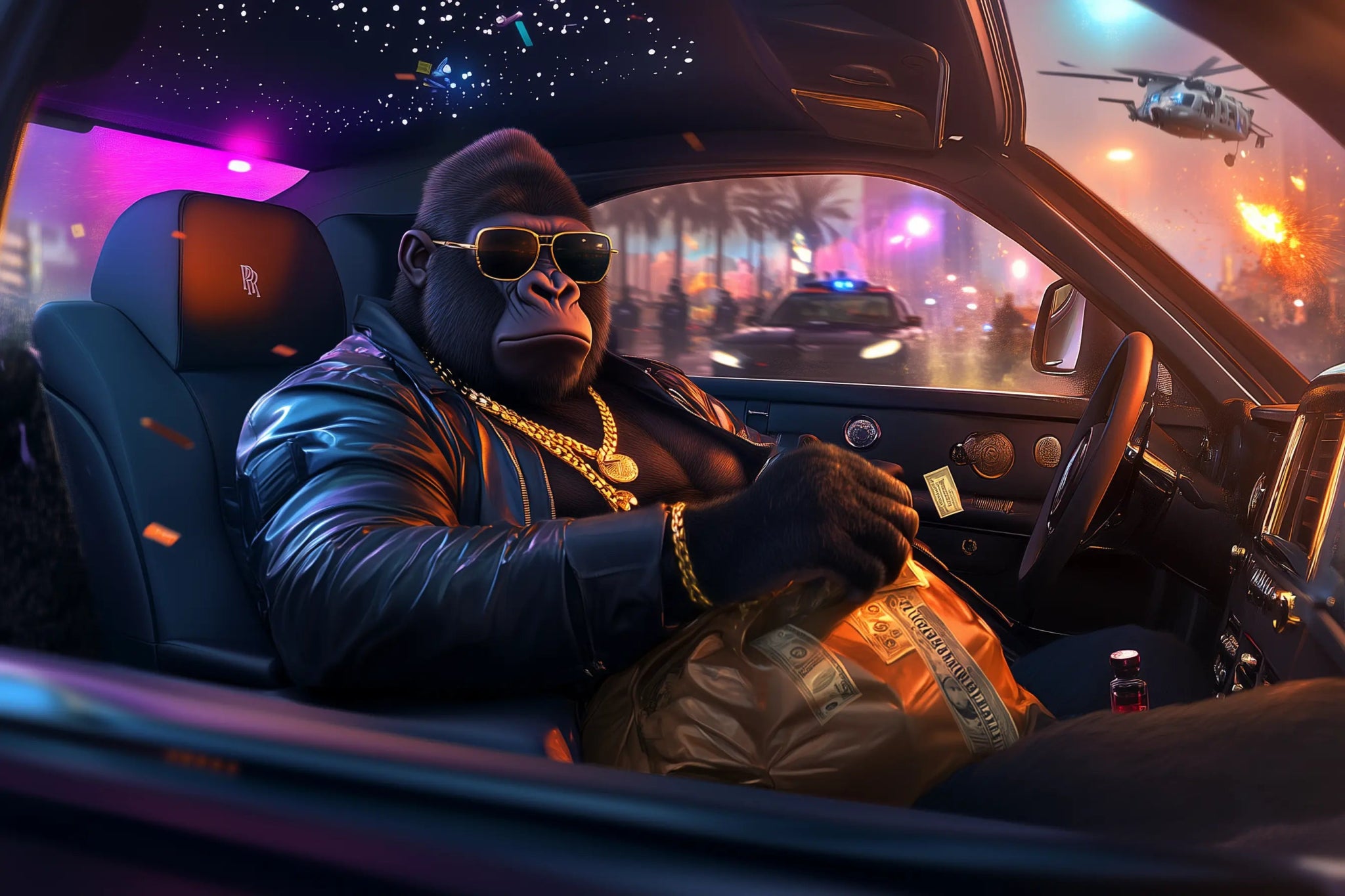 Getaway Boss der G Apes | Premium Wandbild - Dein Wandbild