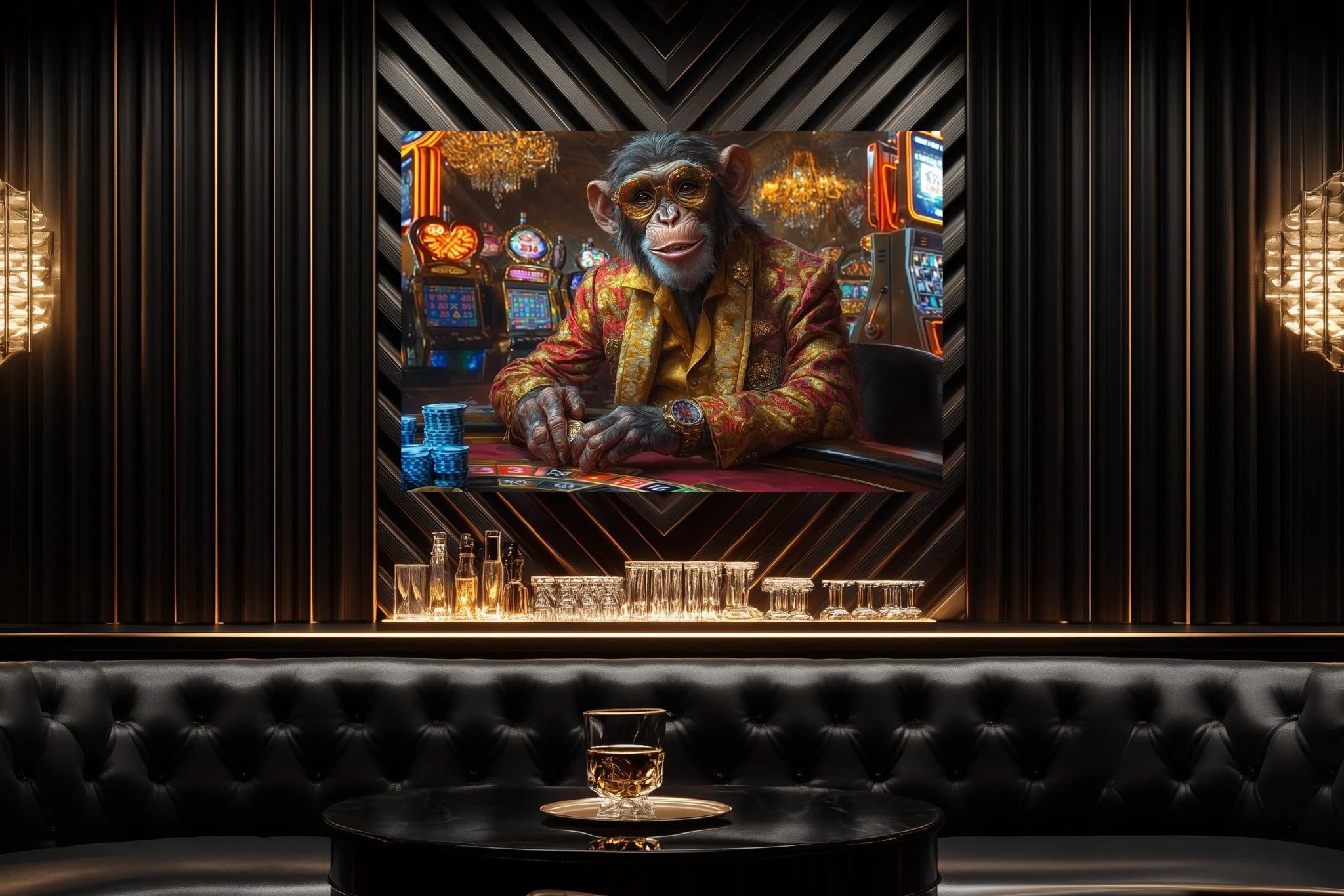 Golden Laugh G Ape: Wenn Stil das Spiel gewinnt | Premium Wandbild - Dein Wandbild