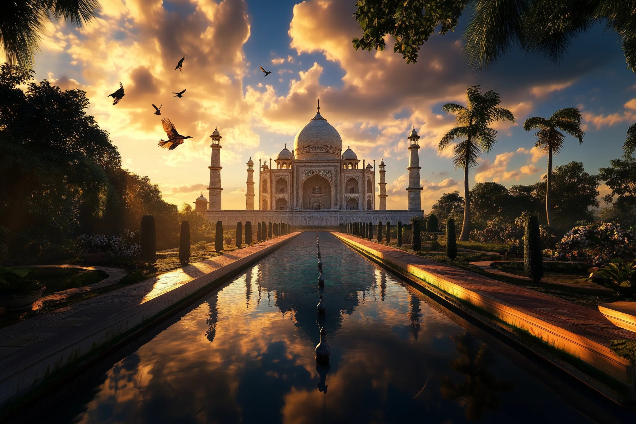 Golden Majesty – Architekturbild des Taj Mahal im Licht der Ewigkeit | Dein Wandbild - Dein Wandbild