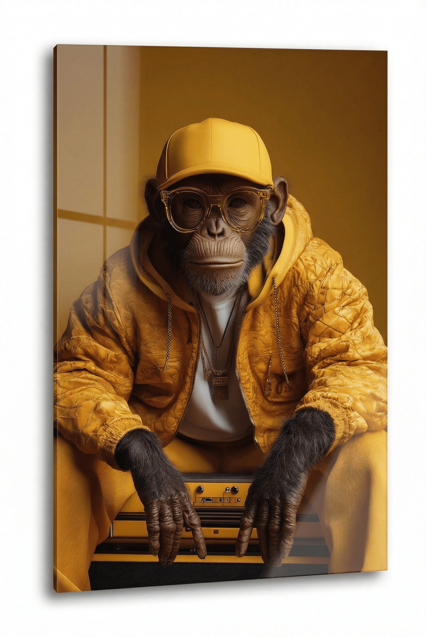 Goldene Vibes – Der luxuriöse Streetstyle - Affe | Dein Wandbild - Dein Wandbild
