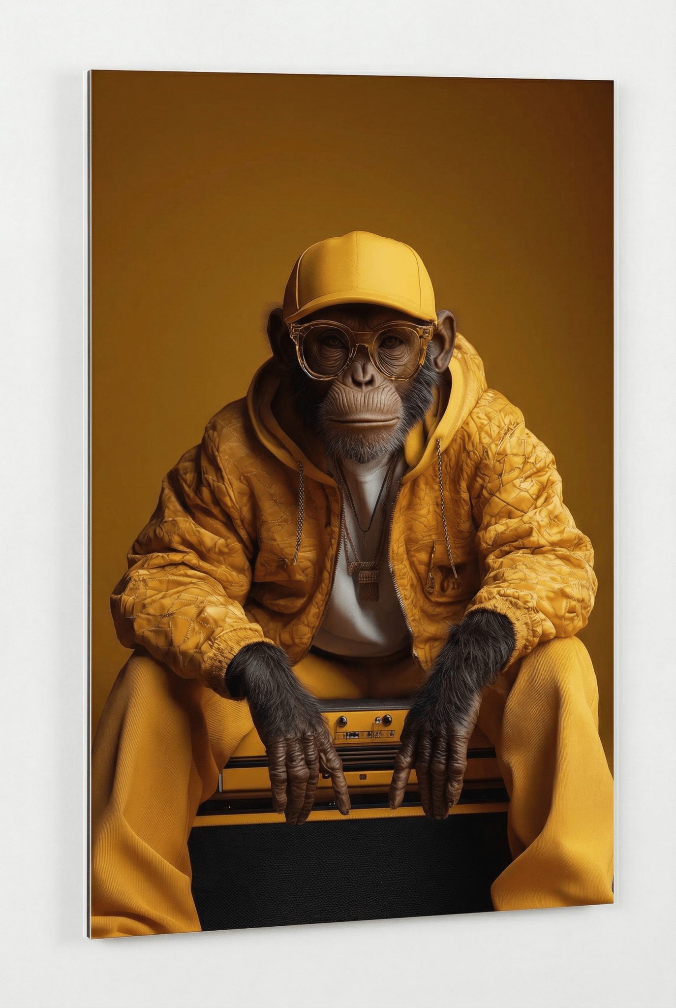 Goldene Vibes – Der luxuriöse Streetstyle - Affe | Dein Wandbild - Dein Wandbild