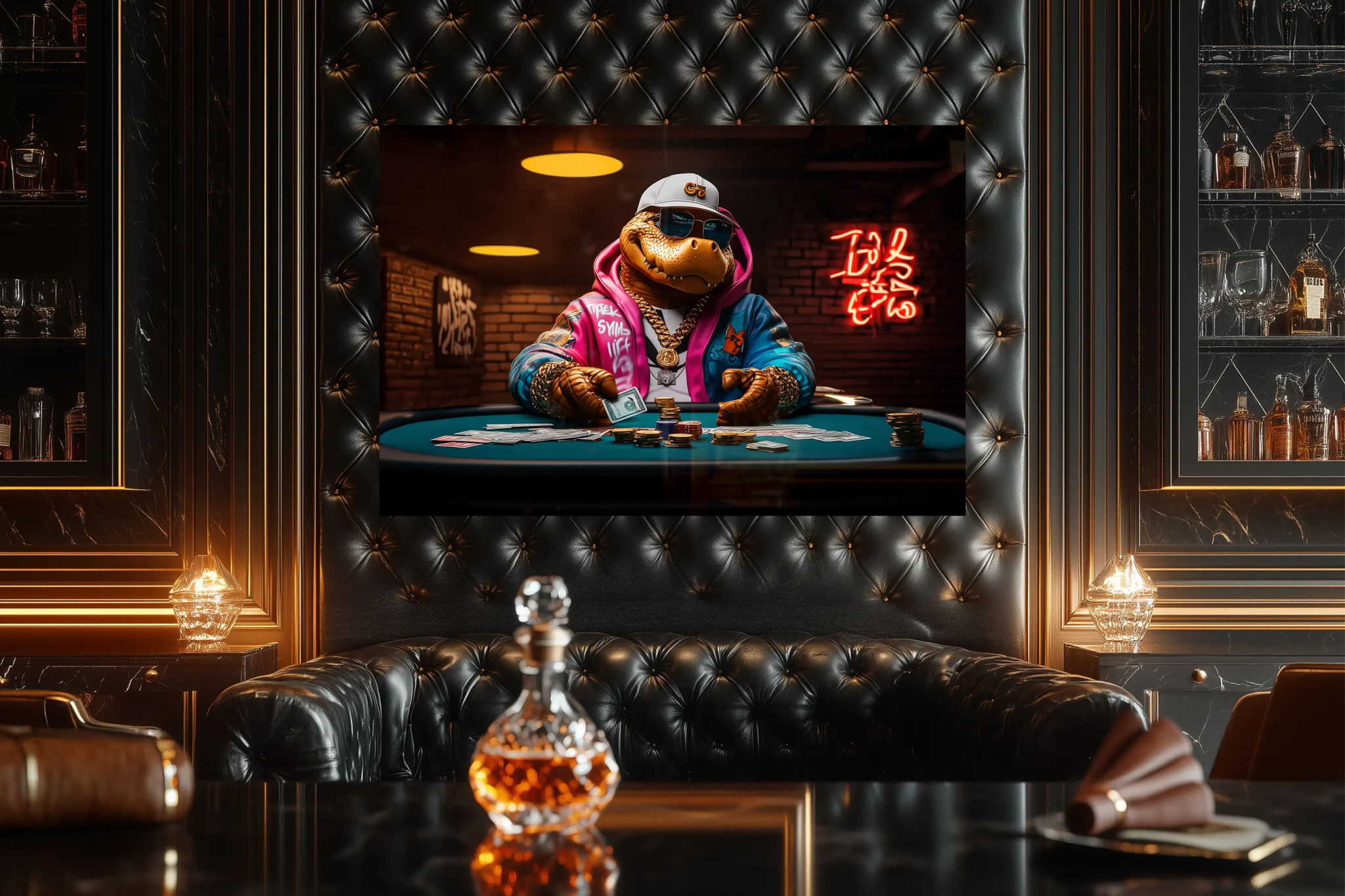 High Stakes & Big Boss Moves: Der Pokerkönig der Straßen | Premium Wandbild - Dein Wandbild