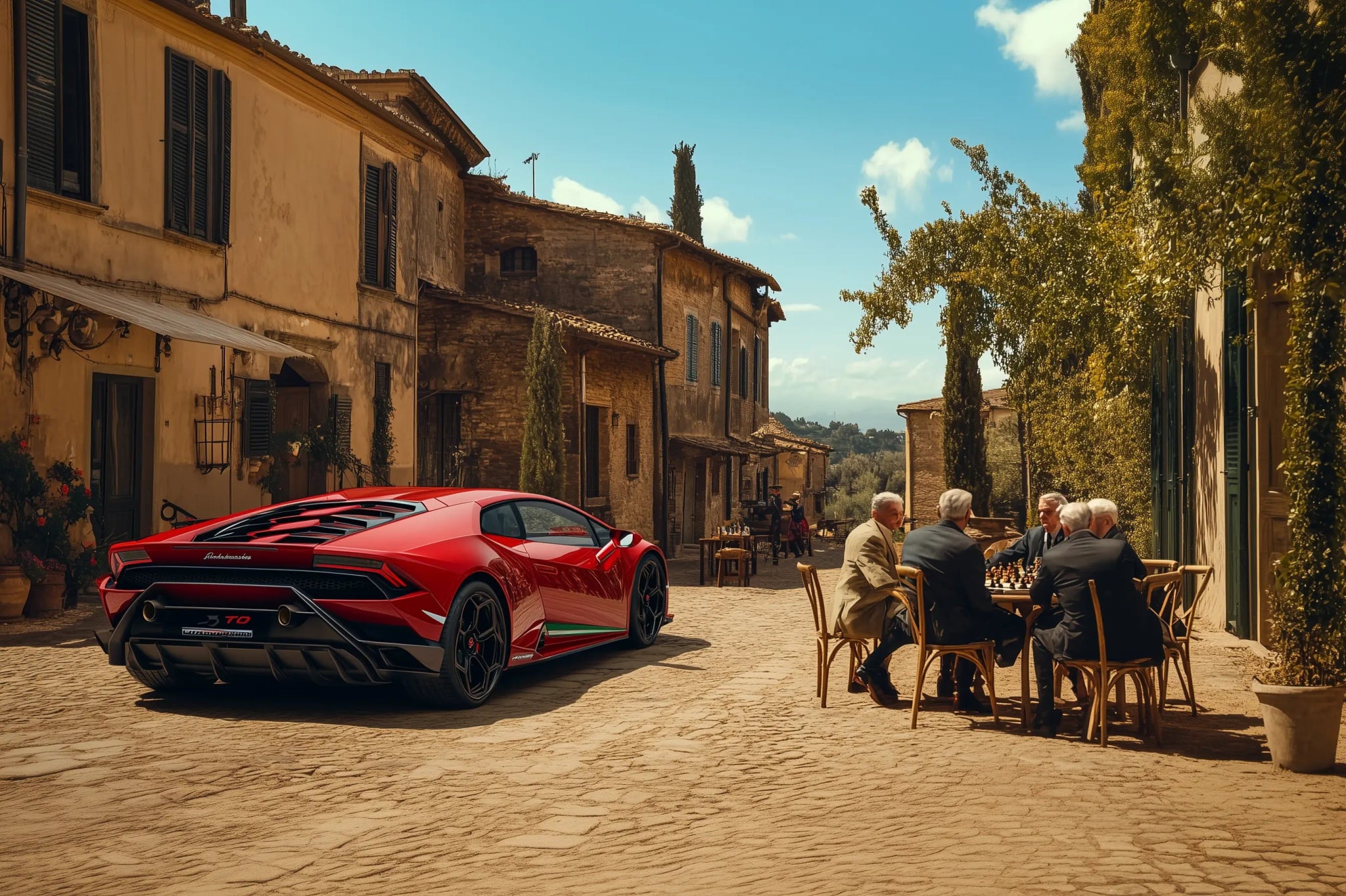 Italian Essence – Lamborghini Autobild mit mediterraner Seele | Dein Wandbild - Dein Wandbild