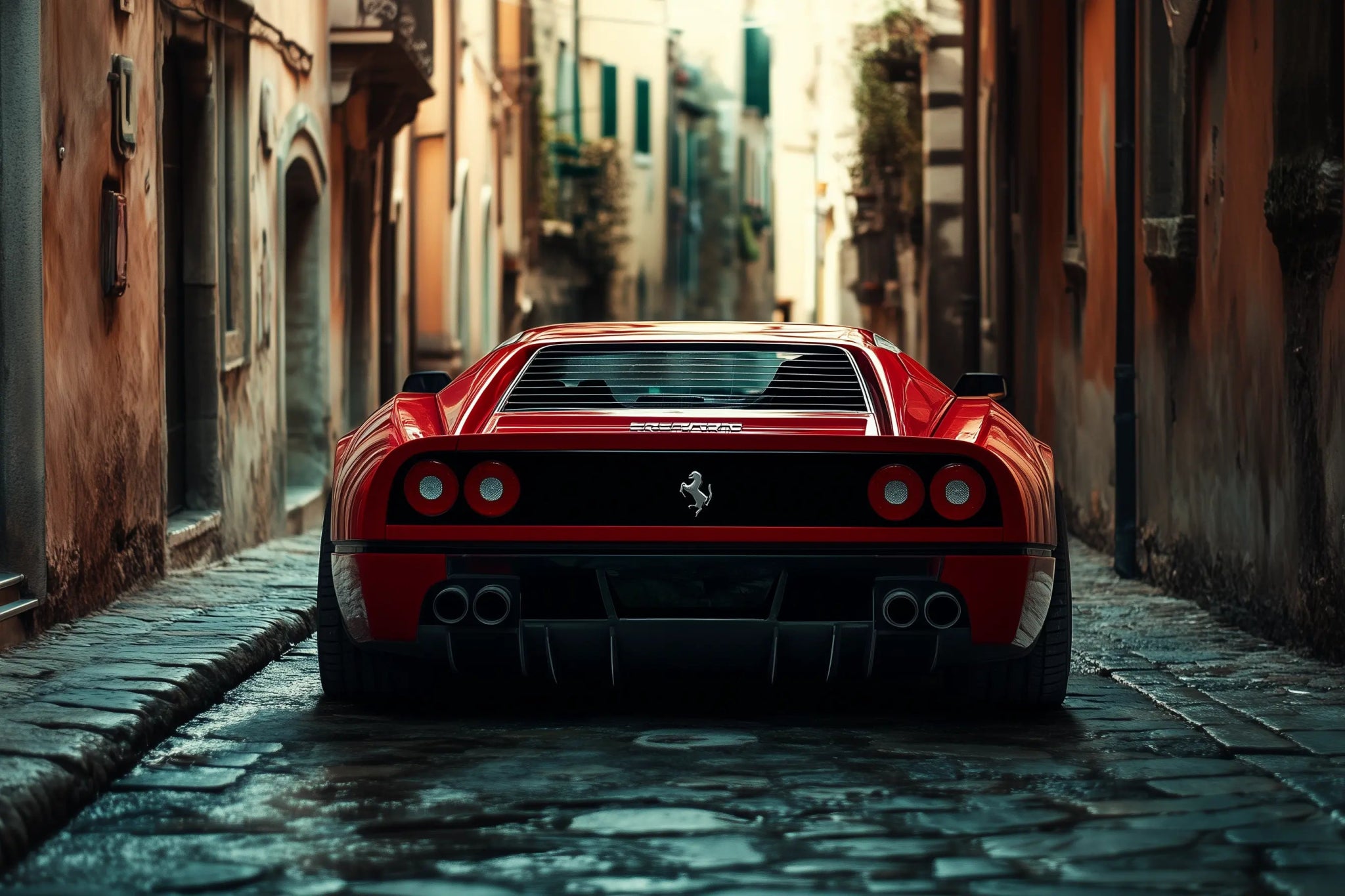 Italian Legacy – Supersportwagen Autobild mit klassischer Kulisse | Dein Wandbild - Dein Wandbild