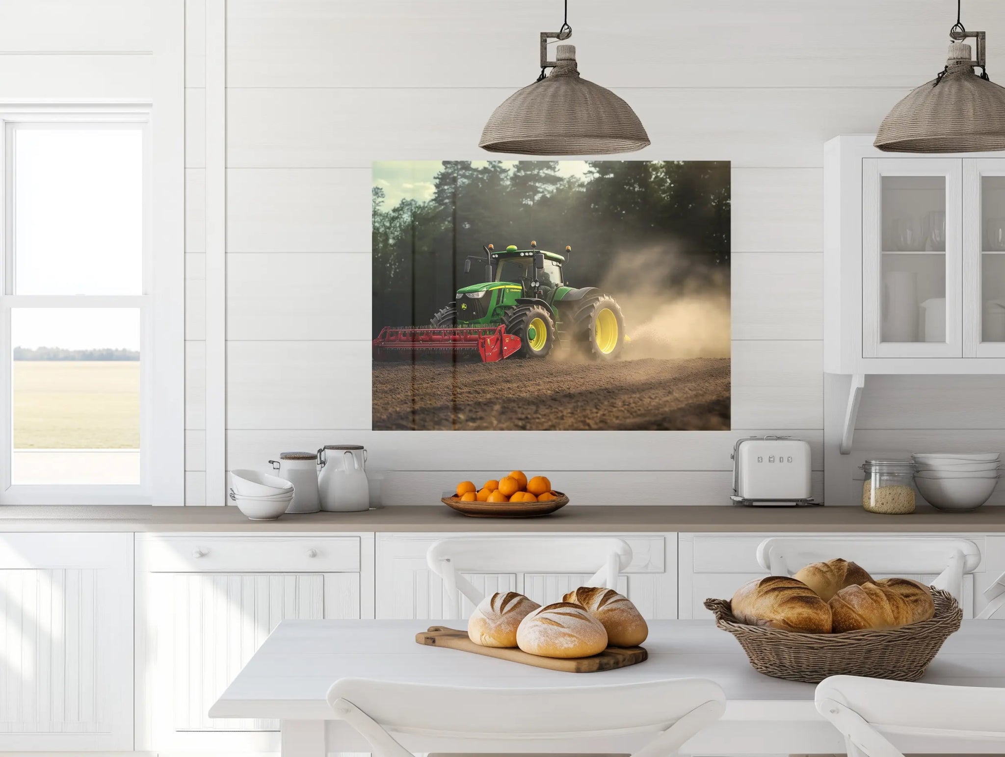John Deere 8R – Staub. Power. Präzision. - Dein Wandbild
