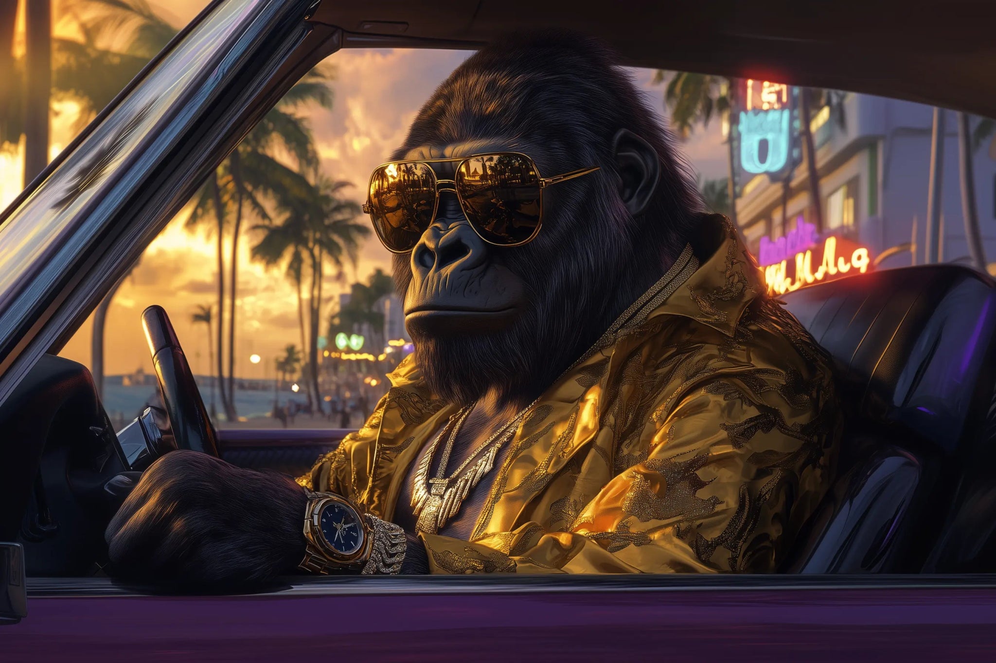 King of the Strip – Goldene Dämmerung | Premium Wandbild - Dein Wandbild