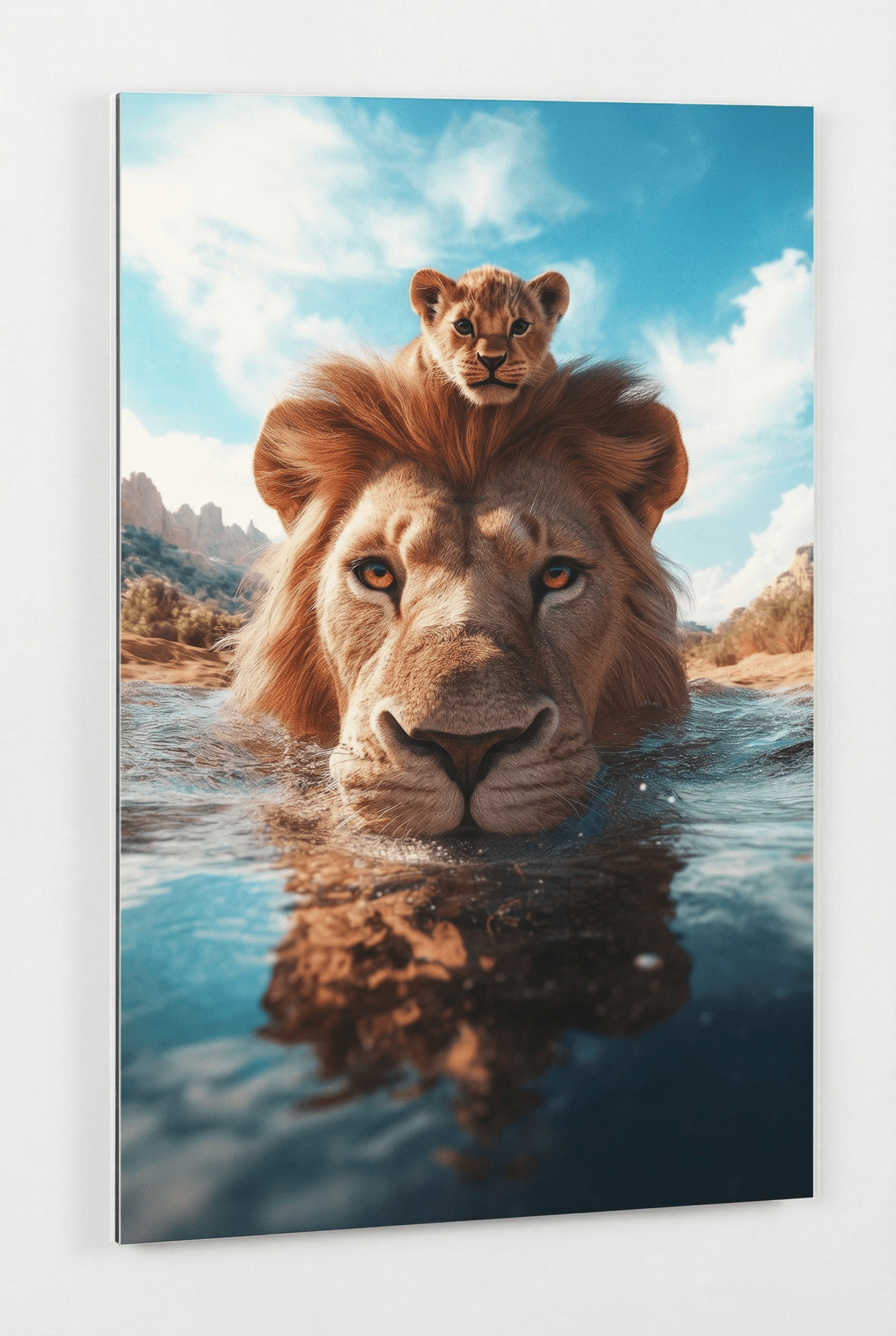 King’s Bond – Löwen Tierbild mit Vater - Sohn - Power | Dein Wandbild - Dein Wandbild