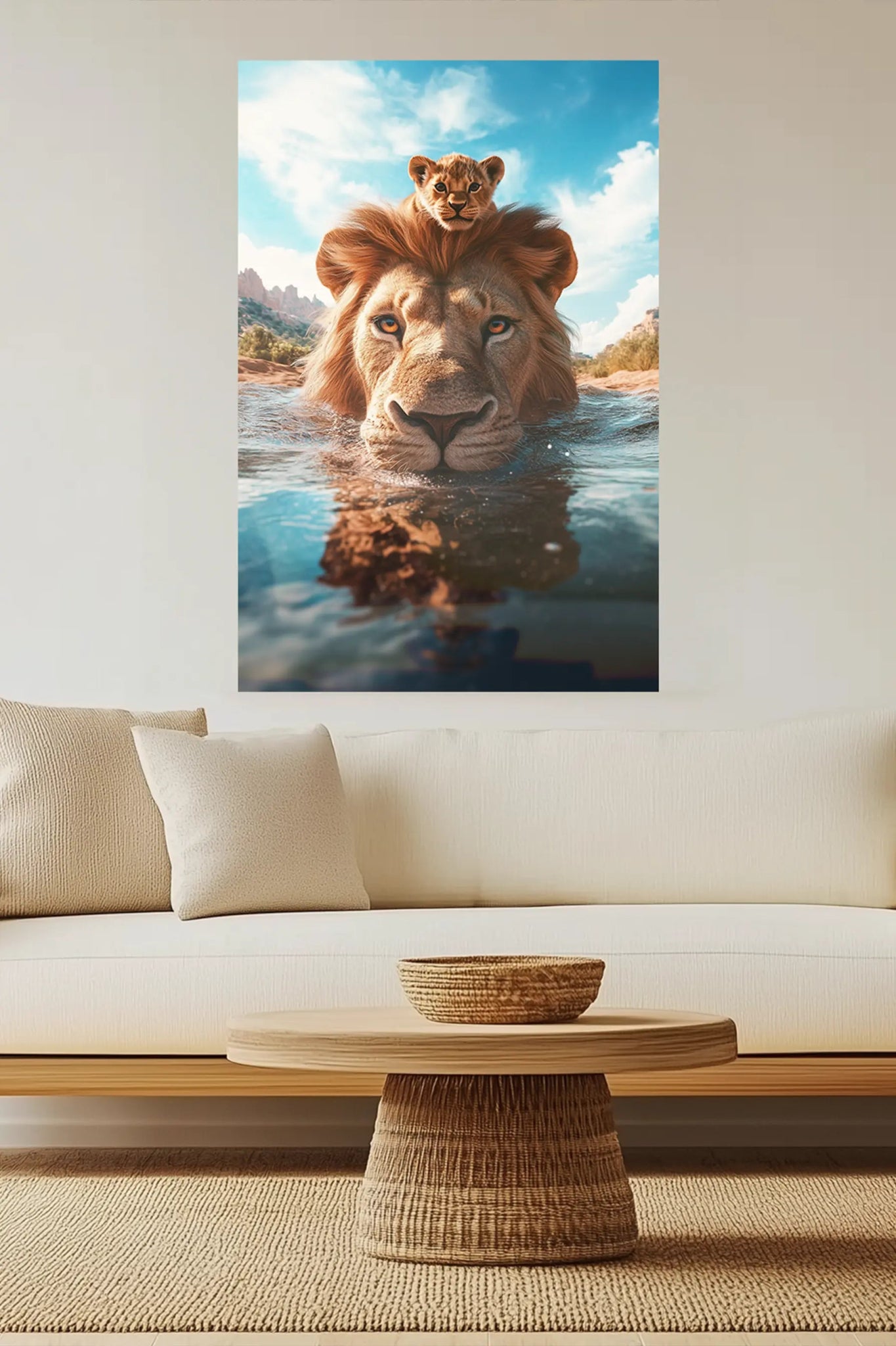 King’s Bond – Löwen Tierbild mit Vater - Sohn - Power | Dein Wandbild - Dein Wandbild