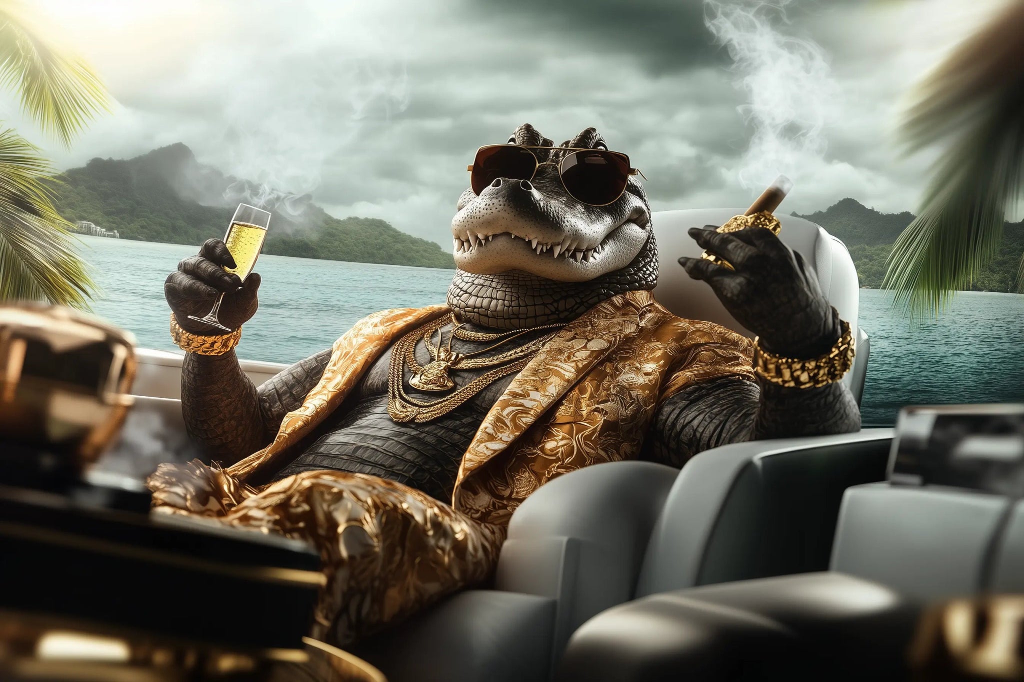 König der Karibik: Der goldene Pate der Meere | Premium Wandbild - Dein Wandbild