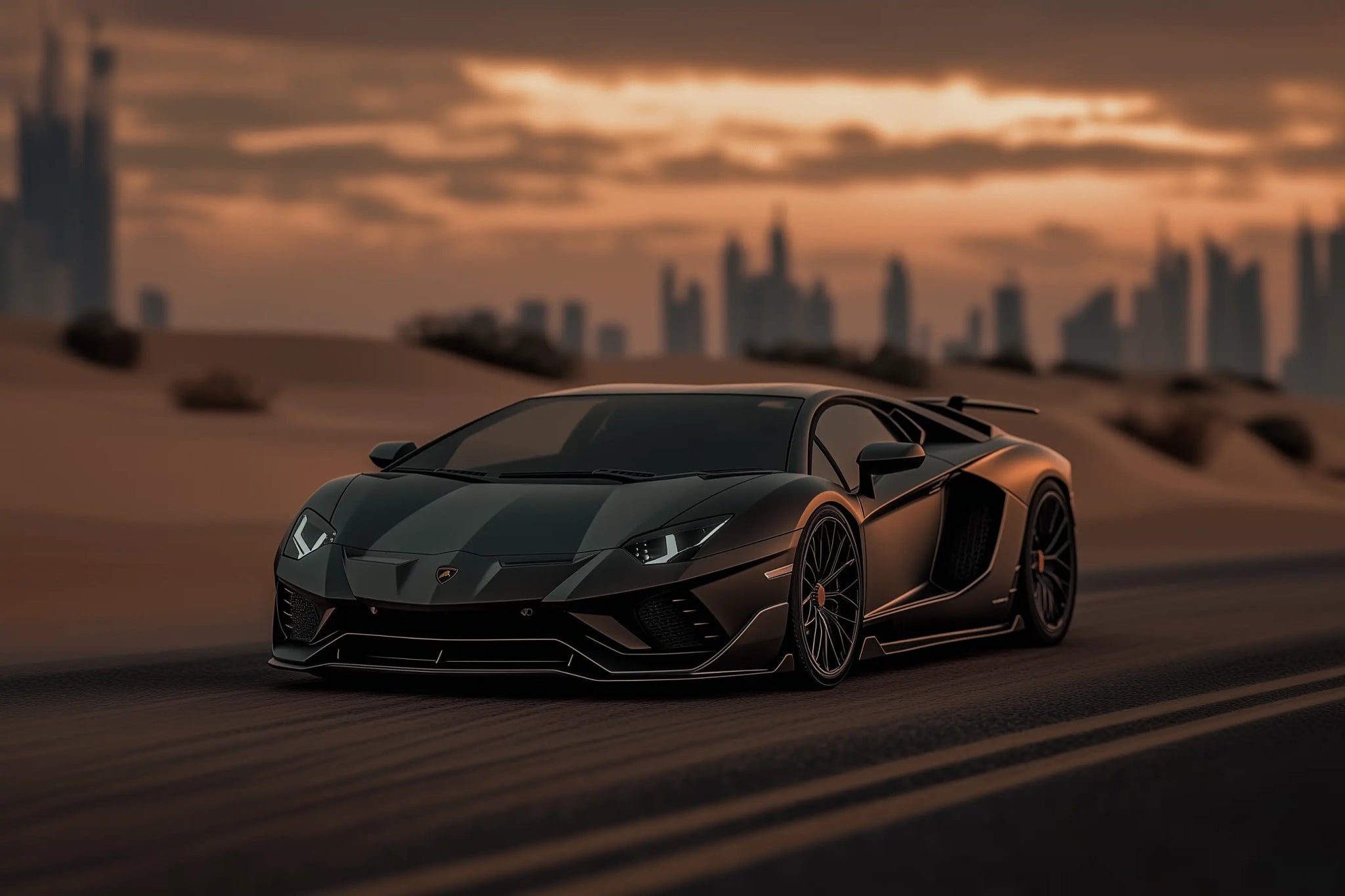 Lamborghini Aventador SVJ – Dominanz in der Wüste | Dein Wandbild - Dein Wandbild