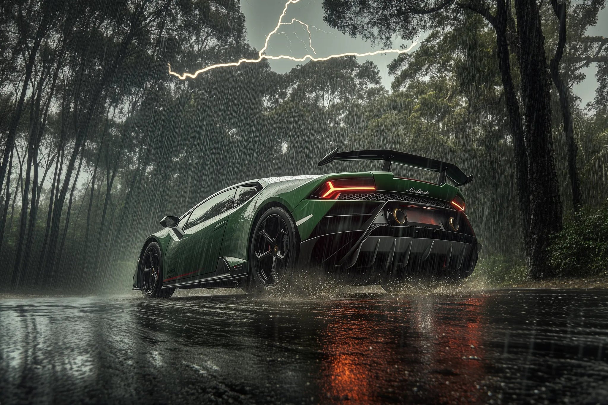 Lamborghini Huracán STO – Donnernde Eleganz im Sturm | Dein Wandbild - Dein Wandbild