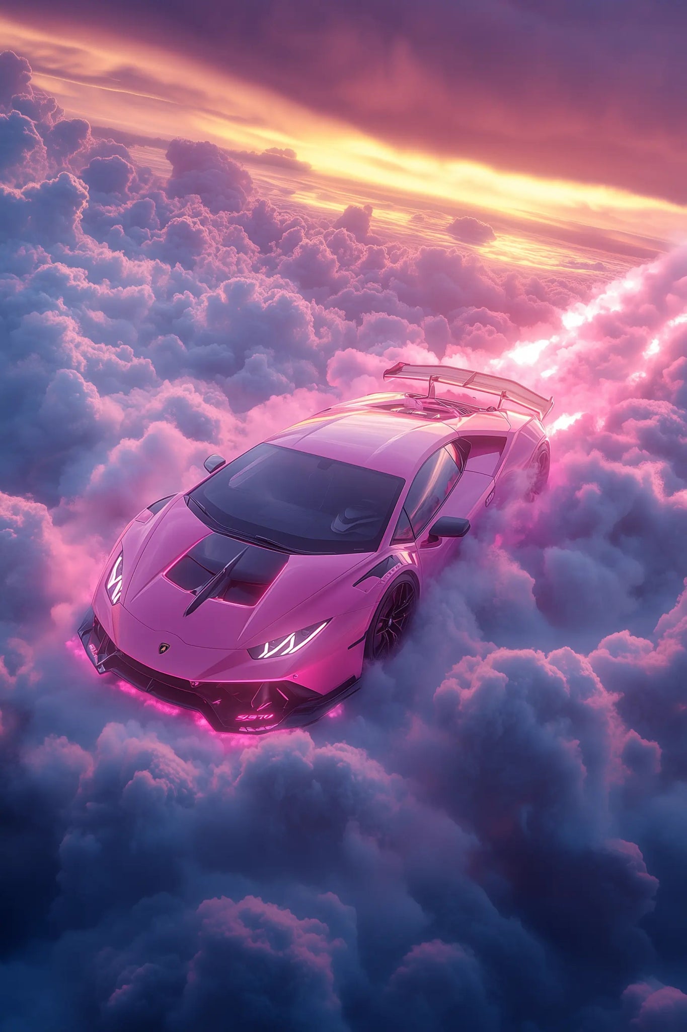 Lamborghini Huracán STO – Fahrt durch die Wolken | Dein Wandbild - Dein Wandbild