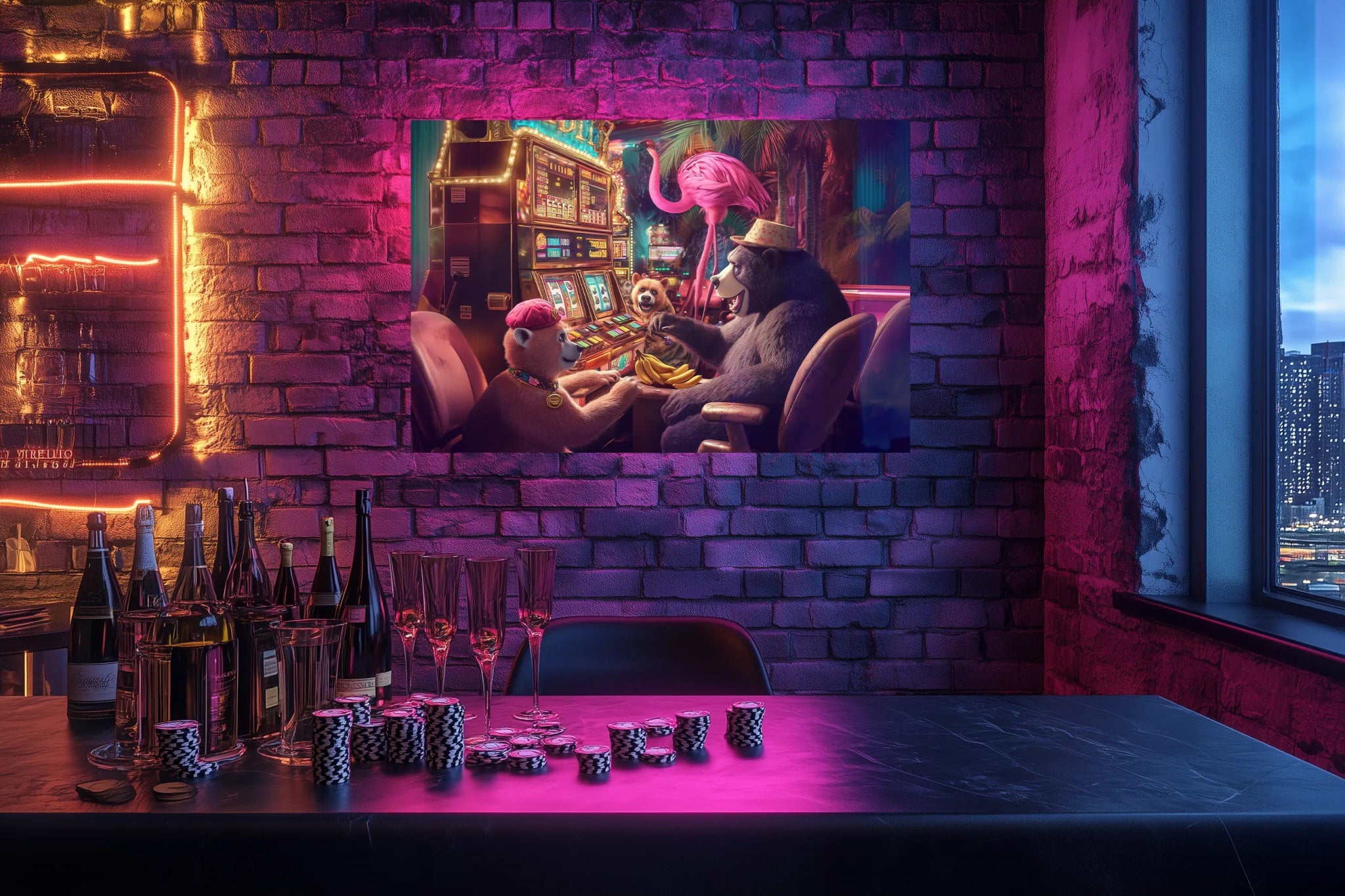 Las Vegas trifft Tropenparadies | Premium Wandbild - Dein Wandbild