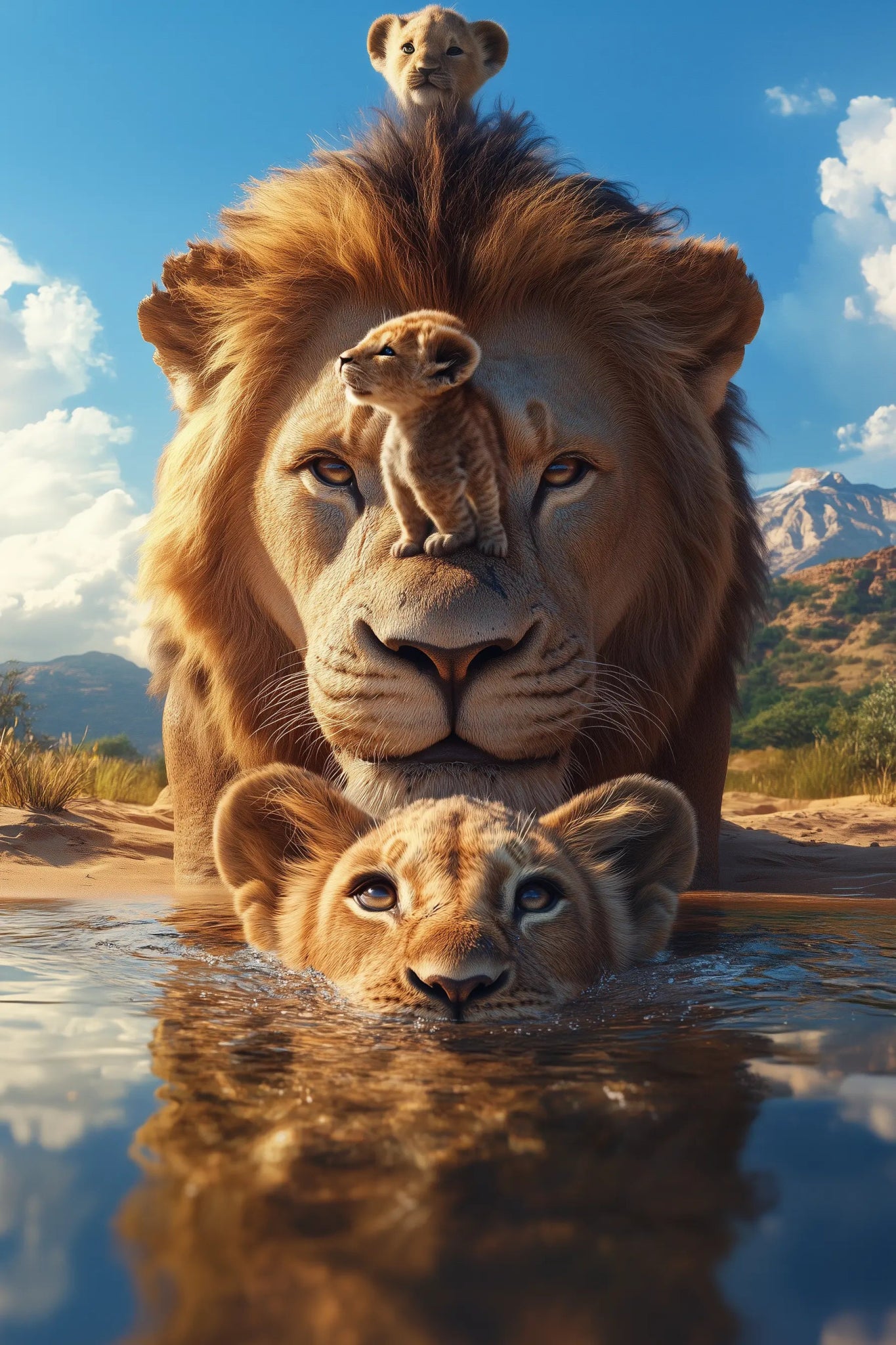 Lions Legacy – Löwen Tierbild mit kraftvoller Familienenergie | Dein Wandbild - Dein Wandbild
