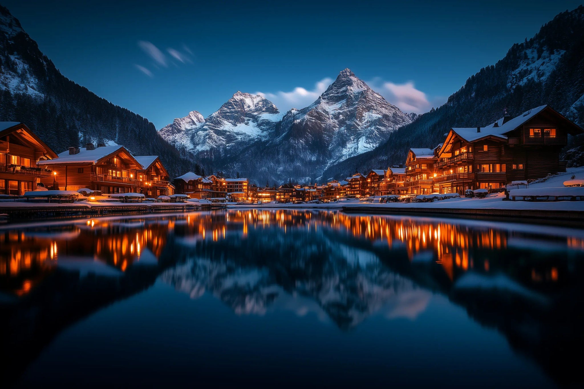Magische Winteratmosphäre – Naturbild mit Schneelandschaft & Lichterzauber | Dein Wandbild - Dein Wandbild