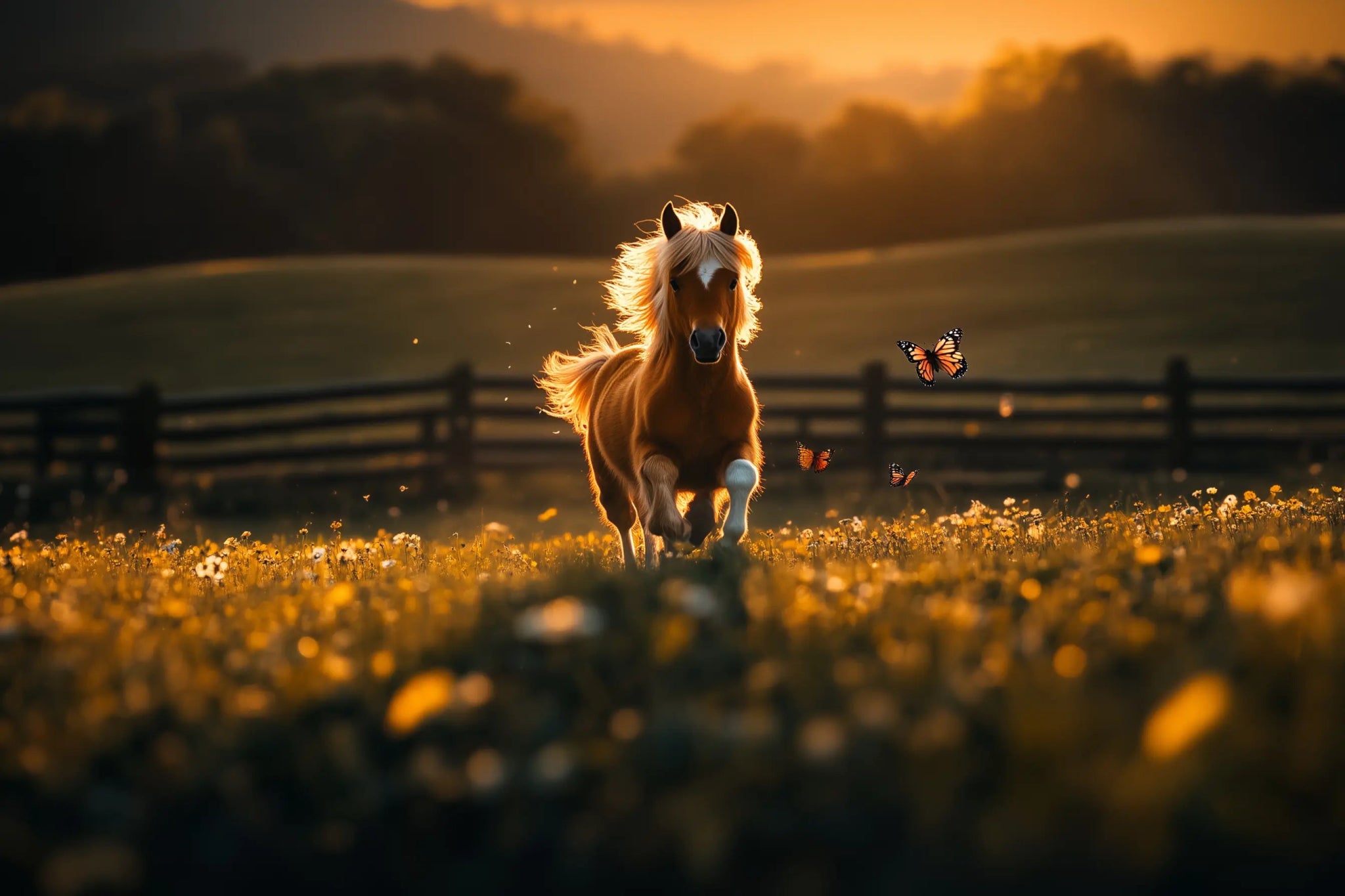Märchenhaftes Shetlandpony – Pferdebild mit sanfter Fantasie | Dein Wandbild - Dein Wandbild