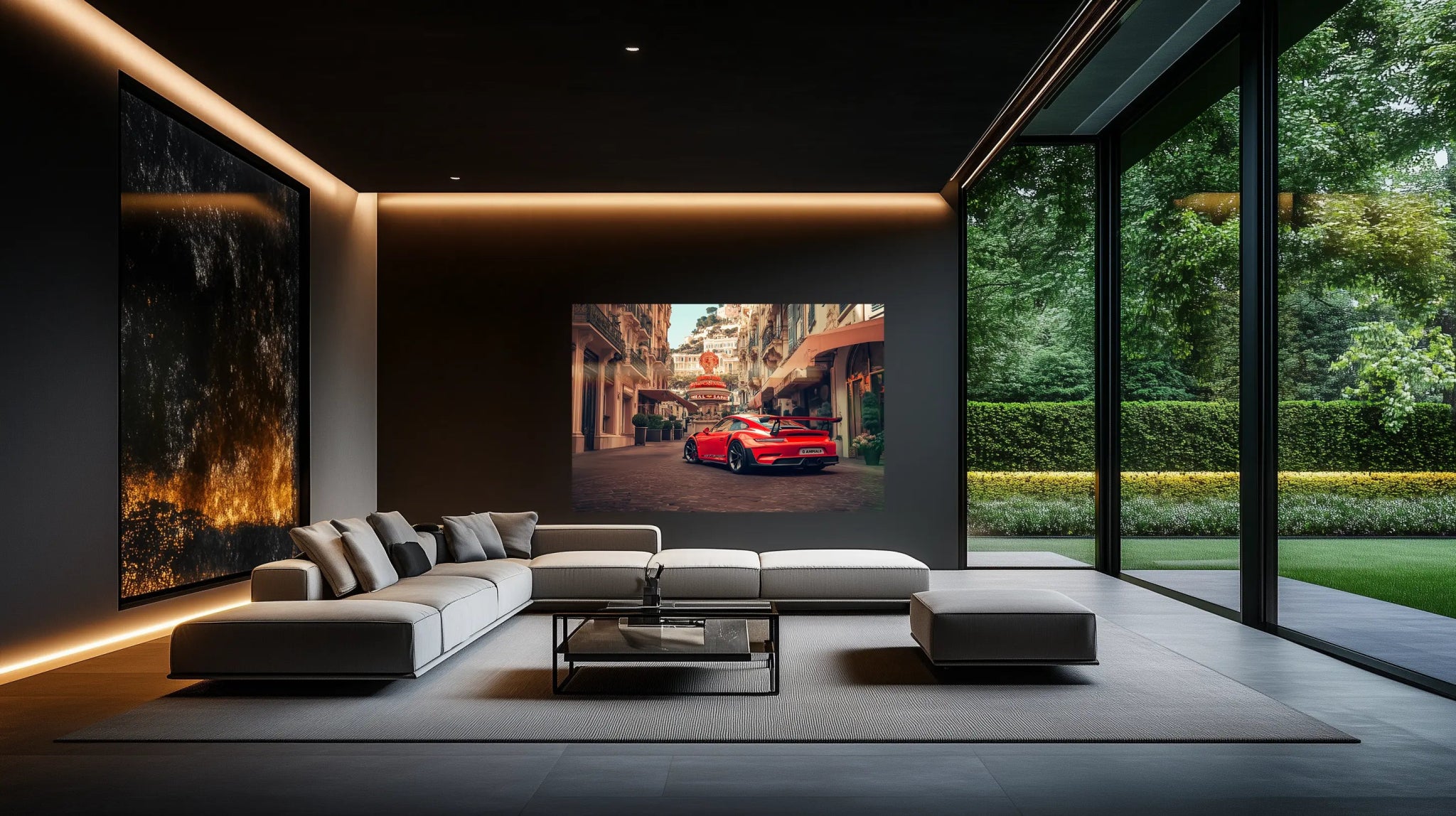 Monaco Velocity – Porsche Autobild mit urbaner Racing - Energie | Dein Wandbild - Dein Wandbild