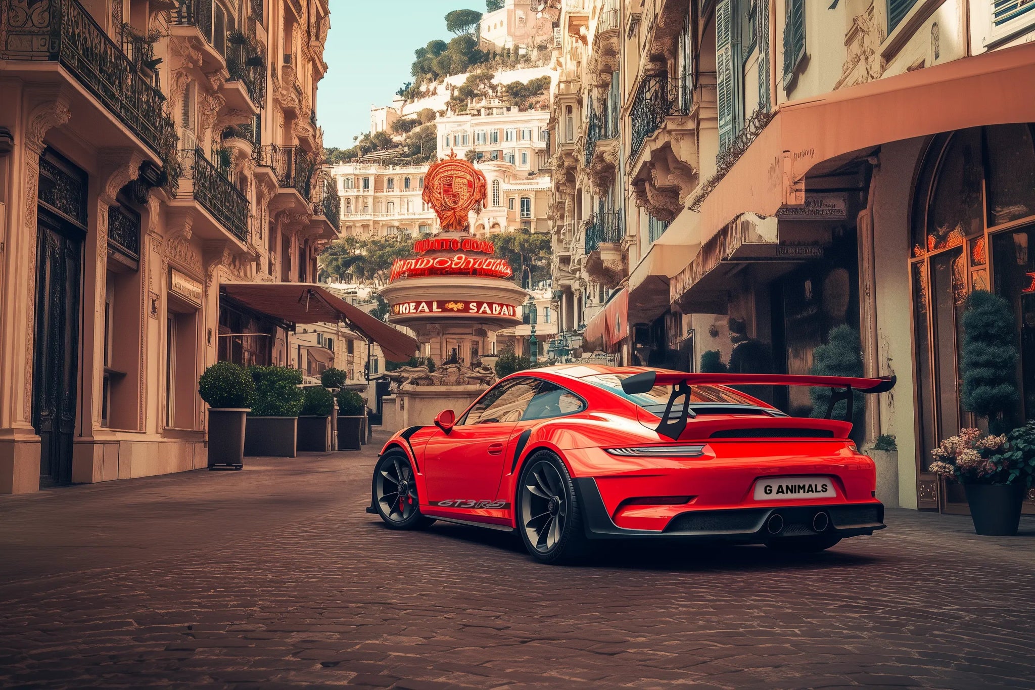 Monaco Velocity – Porsche Autobild mit urbaner Racing - Energie | Dein Wandbild - Dein Wandbild